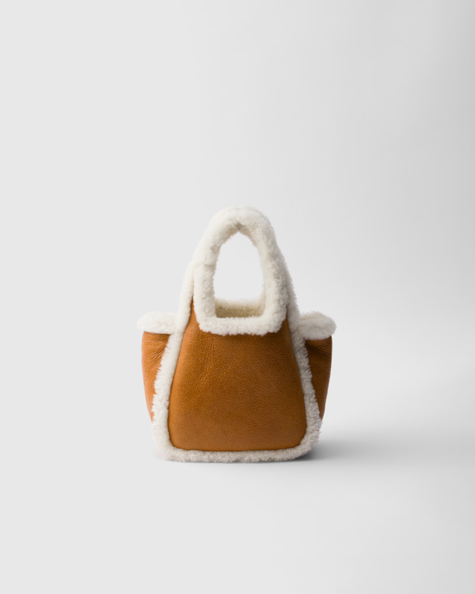 Shearling mini handbag