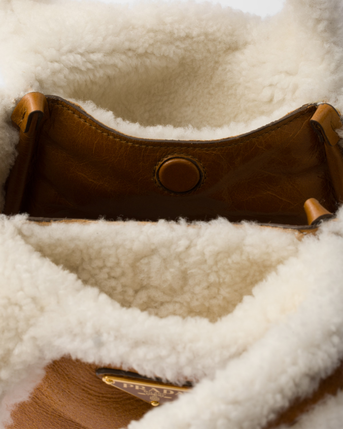 Shearling mini handbag