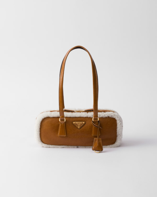 Medium shearling two-handle bag