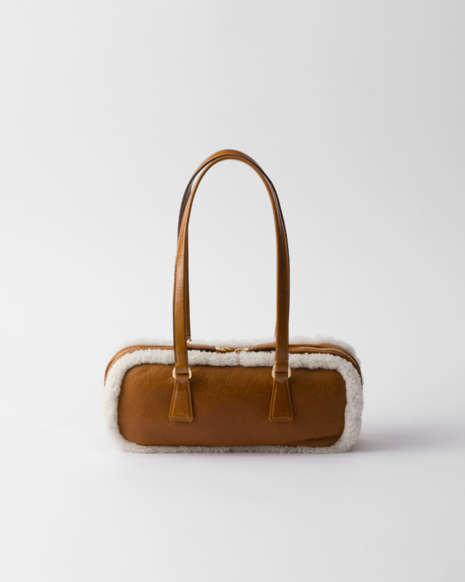 Medium shearling two-handle bag