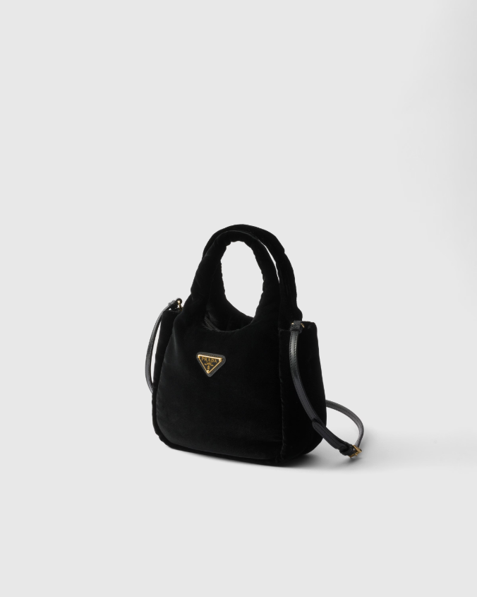 Padded velvet mini handbag