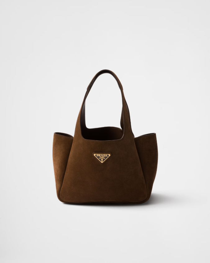 Mini suede shopping bag