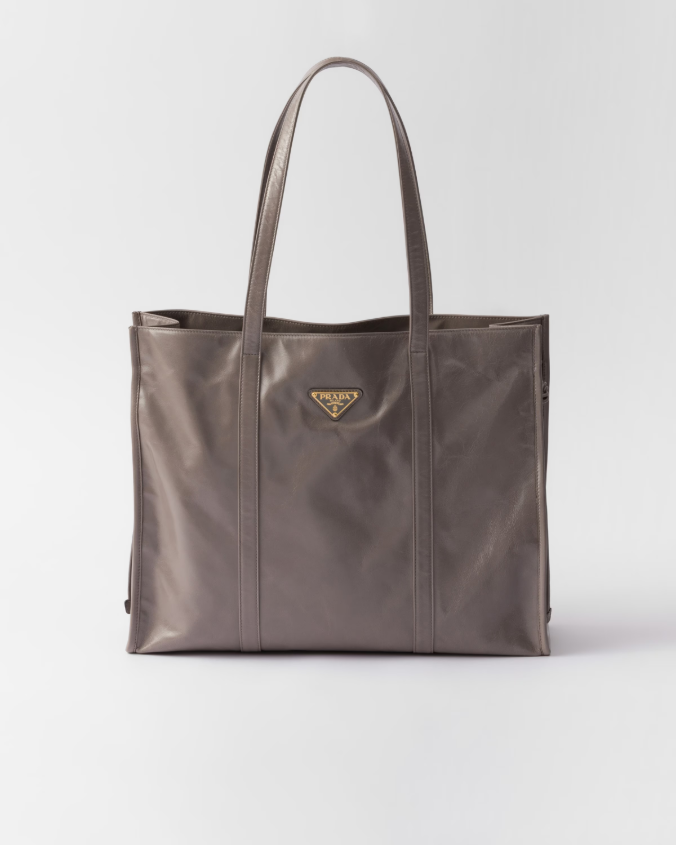 Large leather tote bag