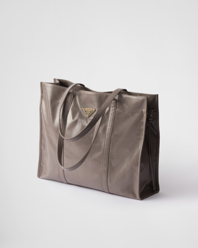 Large leather tote bag