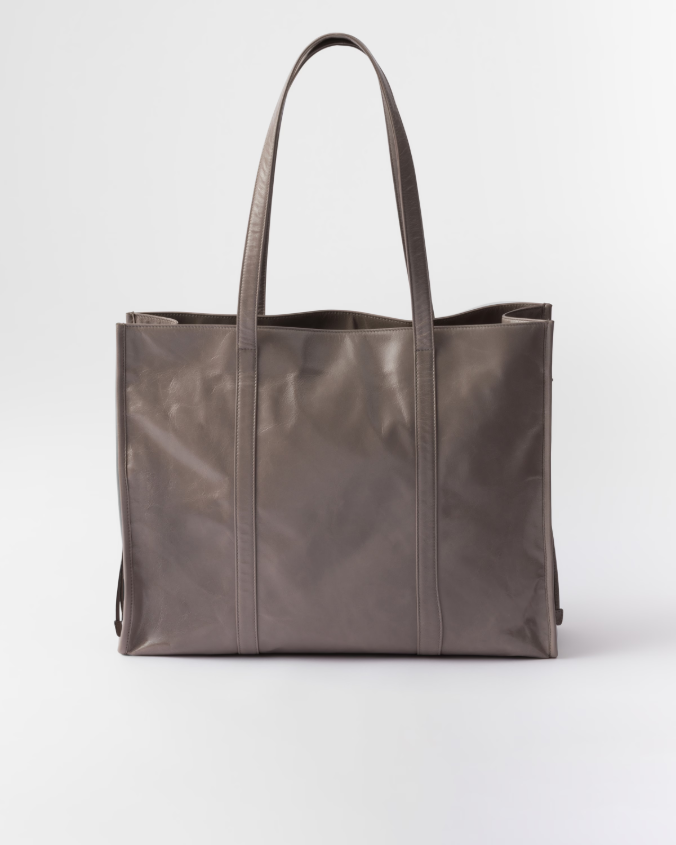 Large leather tote bag