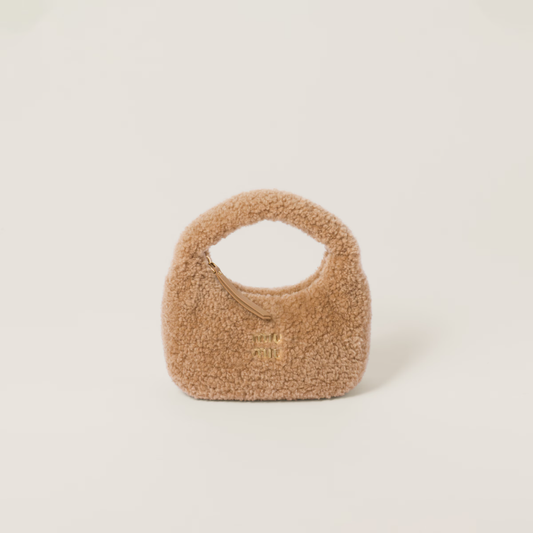 Wander shearling hobo bag