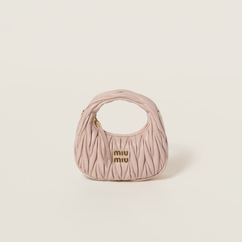 Wander matelassé nappa leather hobo mini-bag