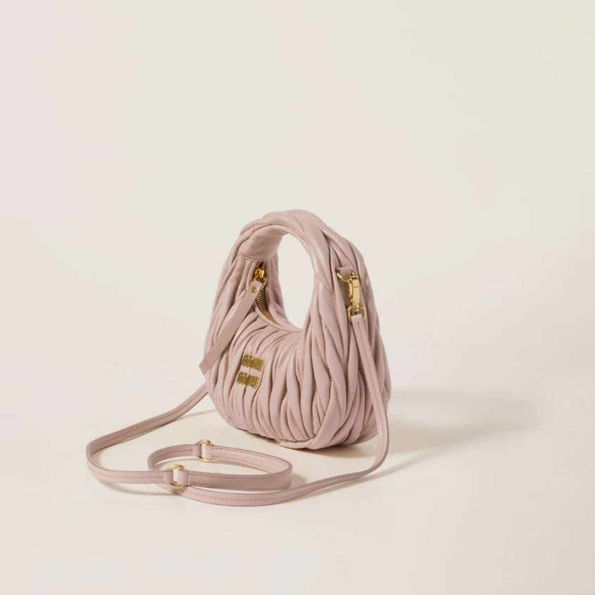 Wander matelassé nappa leather hobo mini-bag