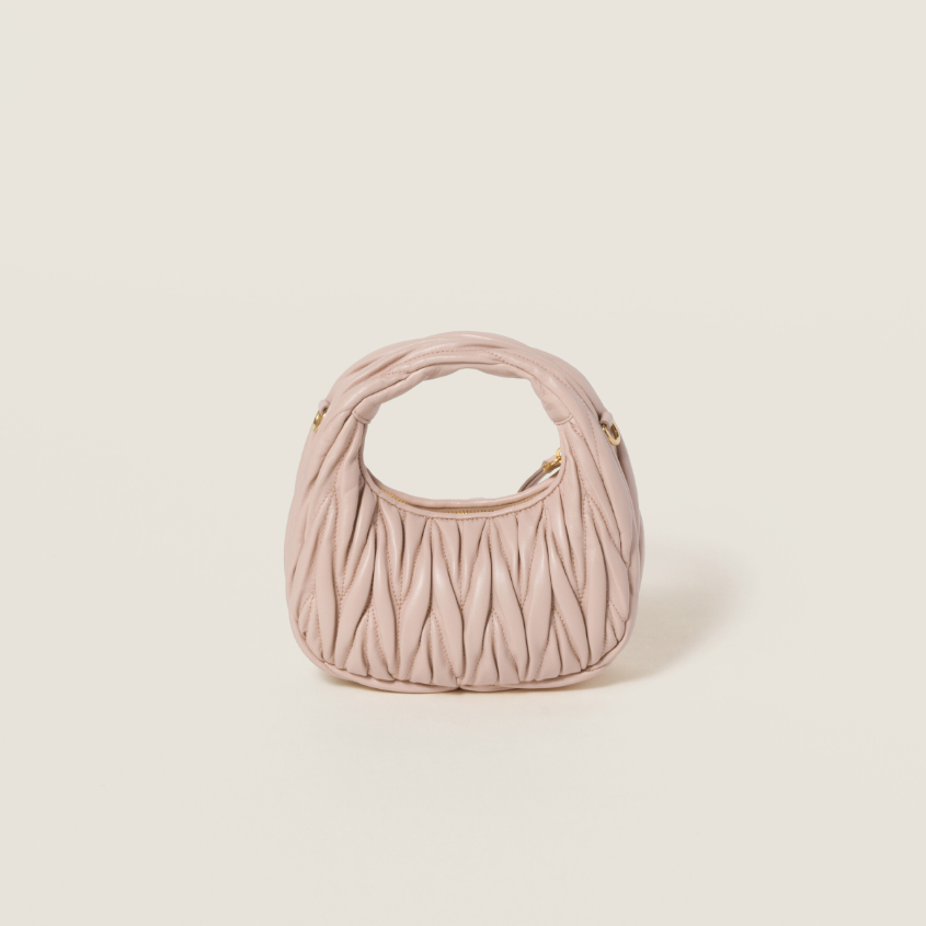 Wander matelassé nappa leather hobo mini-bag