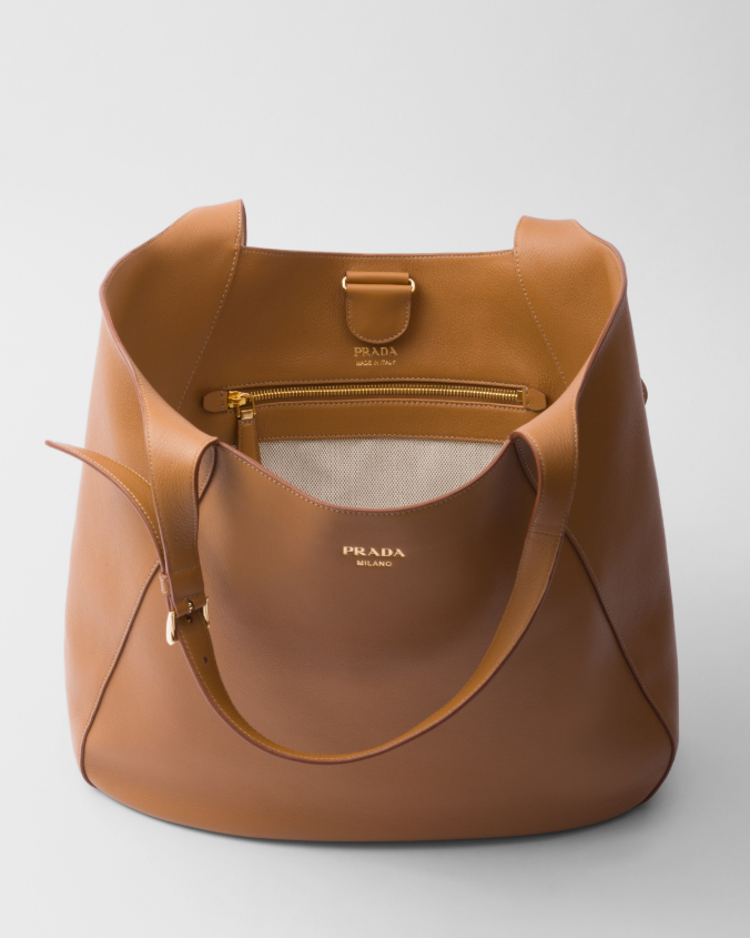 Large leather tote bag