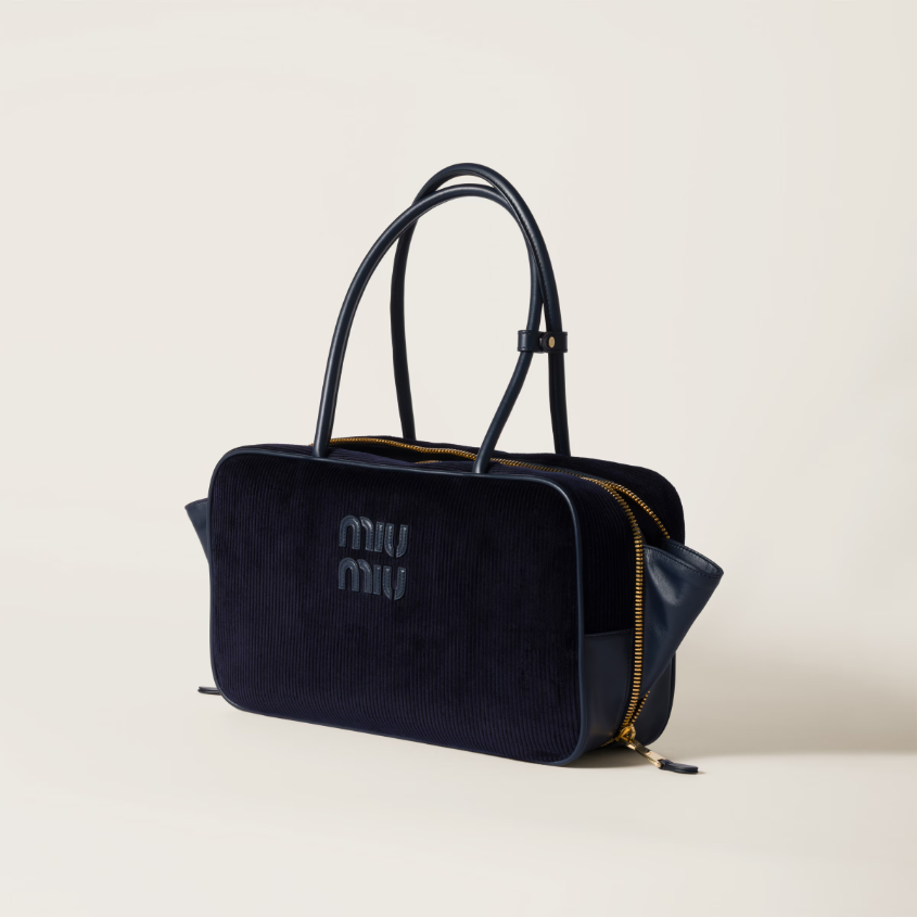 Beau corduroy top-handle bag