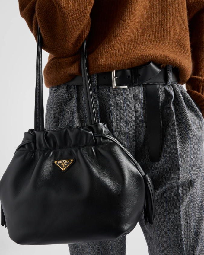 Nappa leather shoulder bag