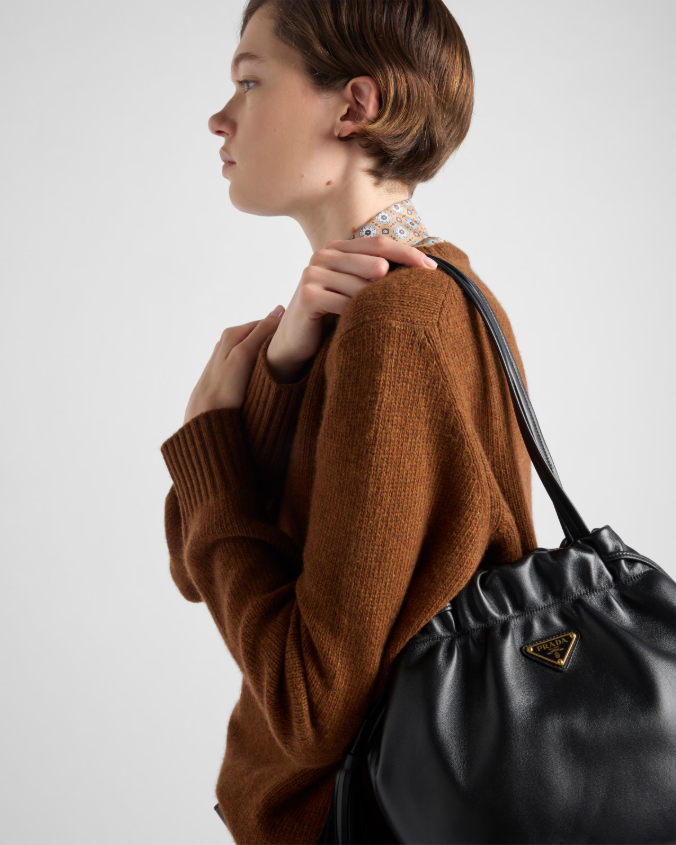 Nappa leather shoulder bag