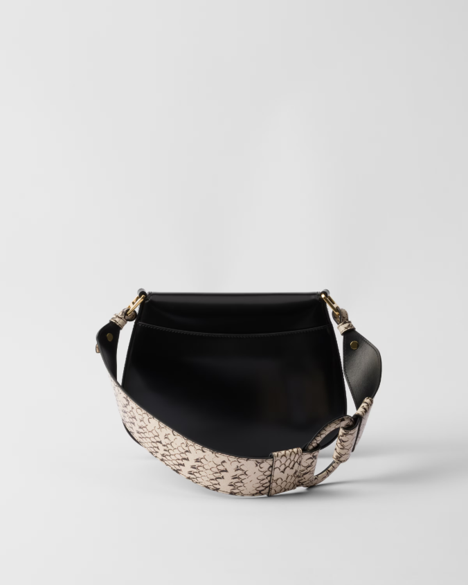 Prada cleo ayers and brushed leather flap bag