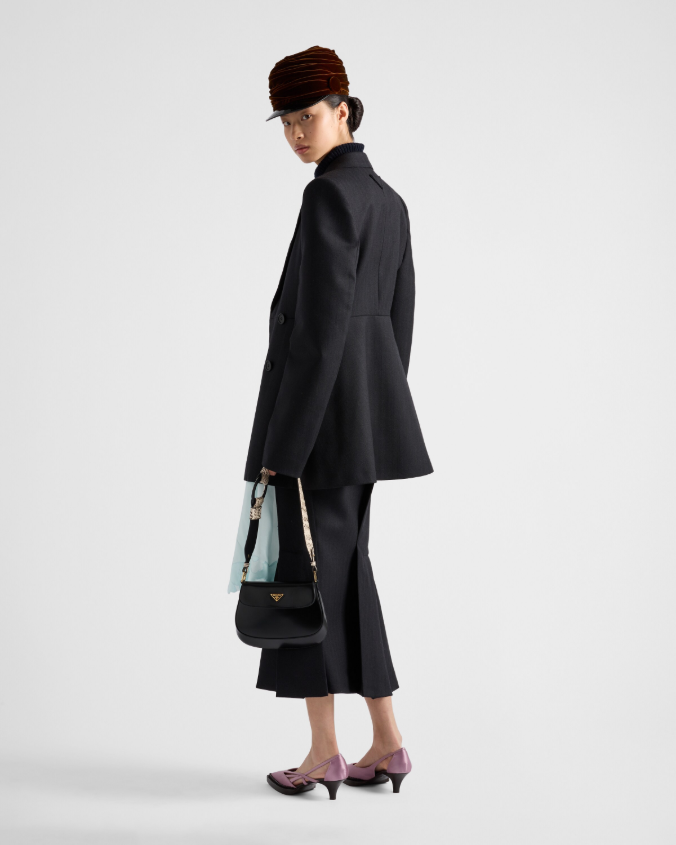 Prada cleo ayers and brushed leather flap bag