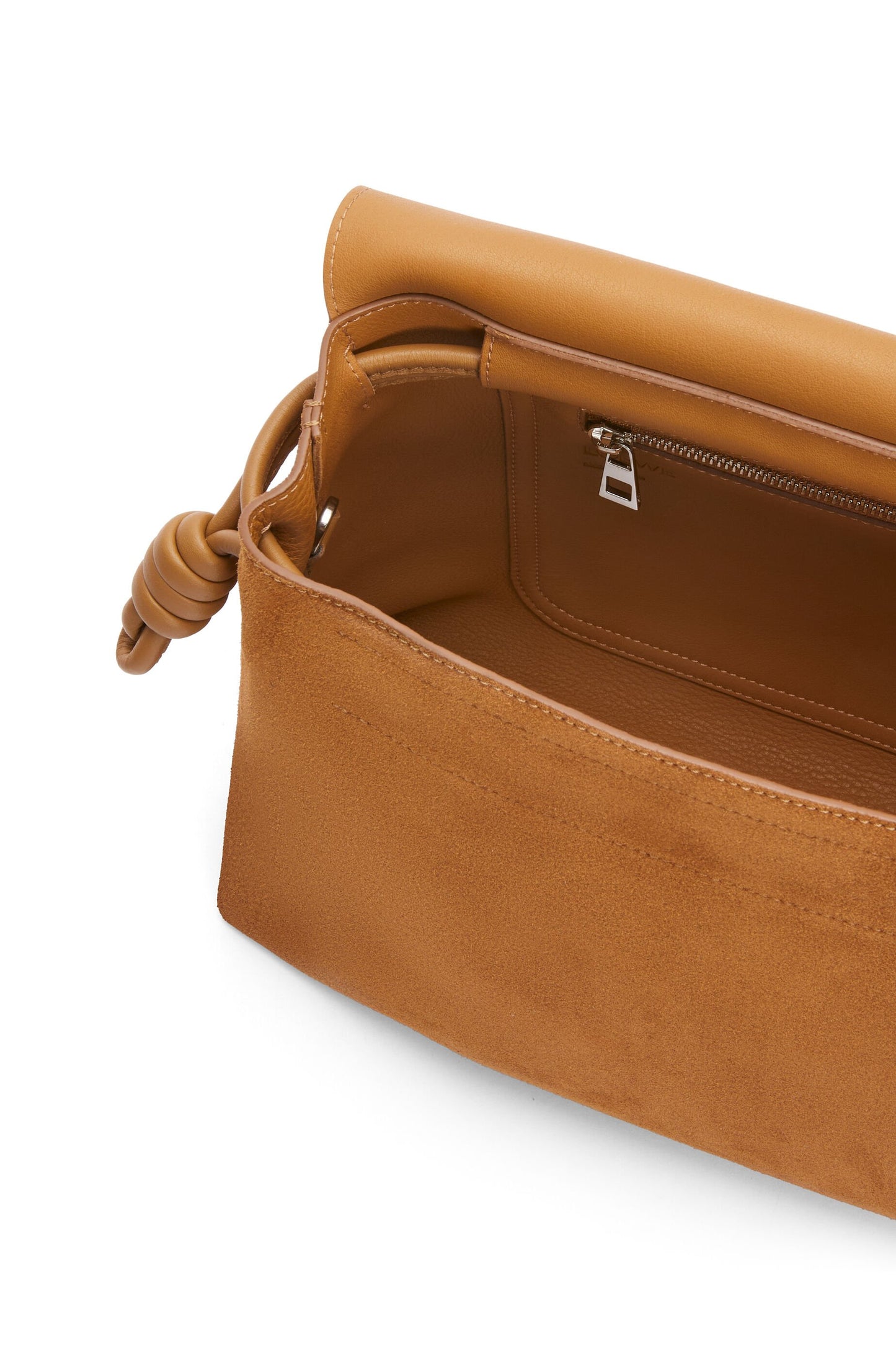 Flamenco satchel in suede calfskin