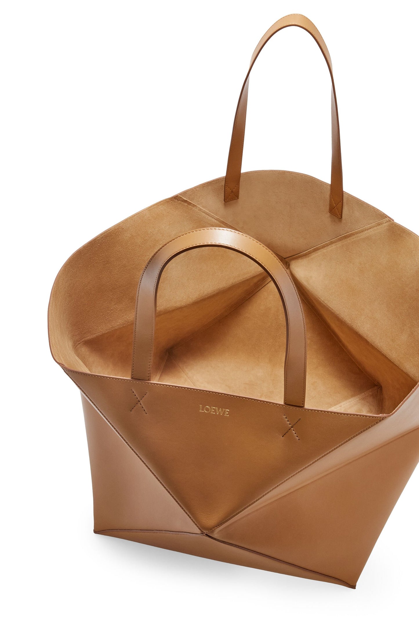 XXL Puzzle Fold Tote in shiny calfskin