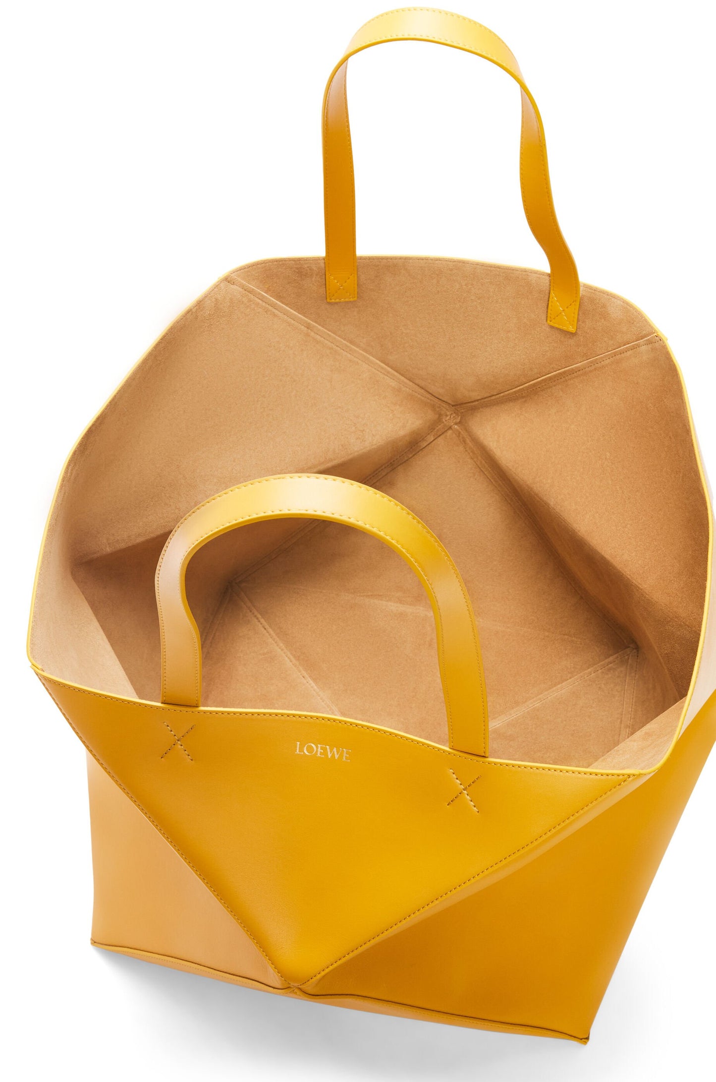 XXL Puzzle Fold Tote in shiny calfskin