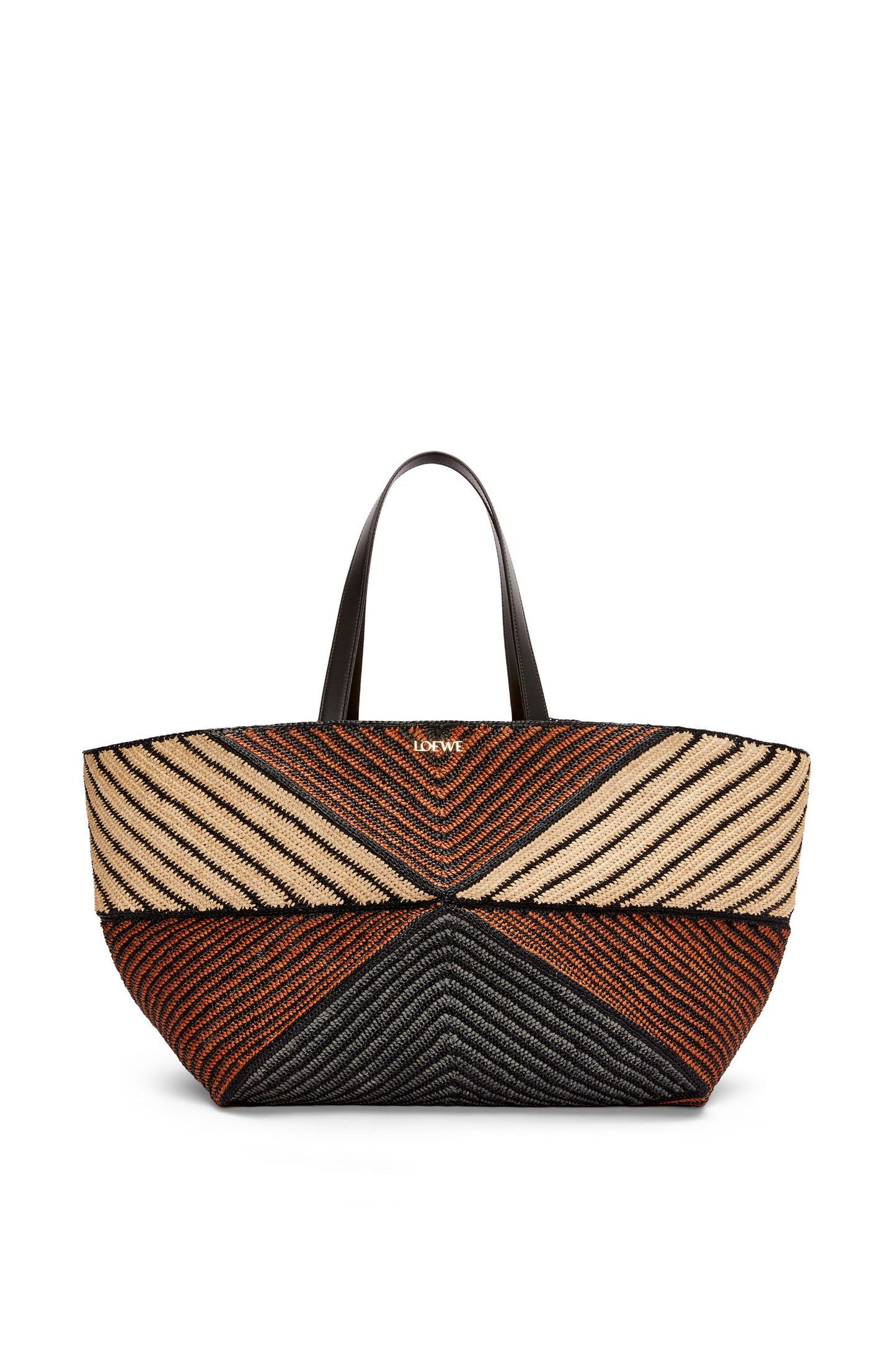 XXL Puzzle Fold Tote in raffia - Hall Of Brand