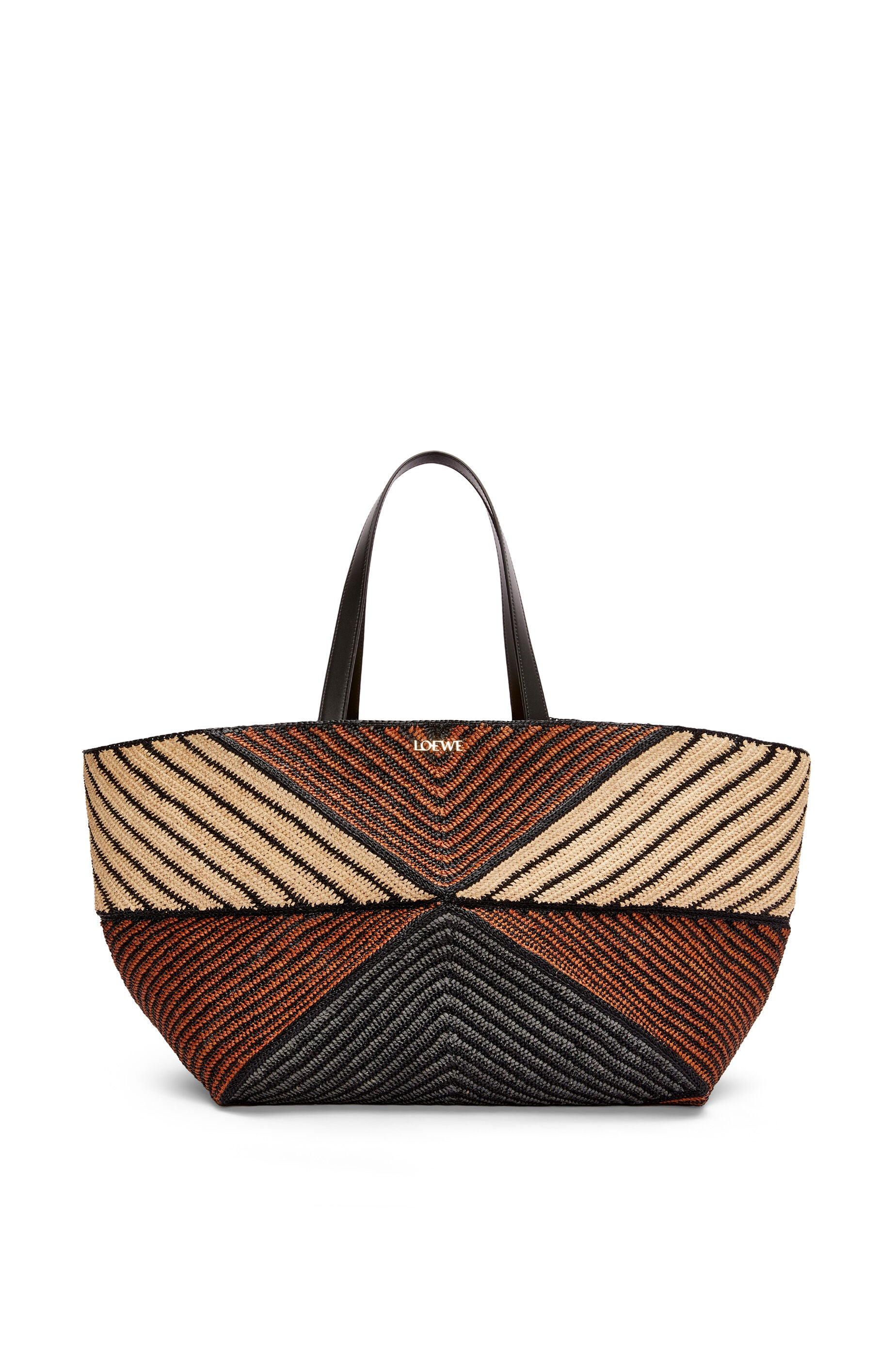XXL Puzzle Fold Tote in raffia - Hall Of Brand