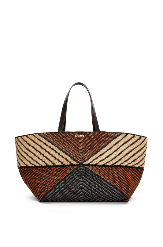 XXL Puzzle Fold Tote in raffia - Hall Of Brand