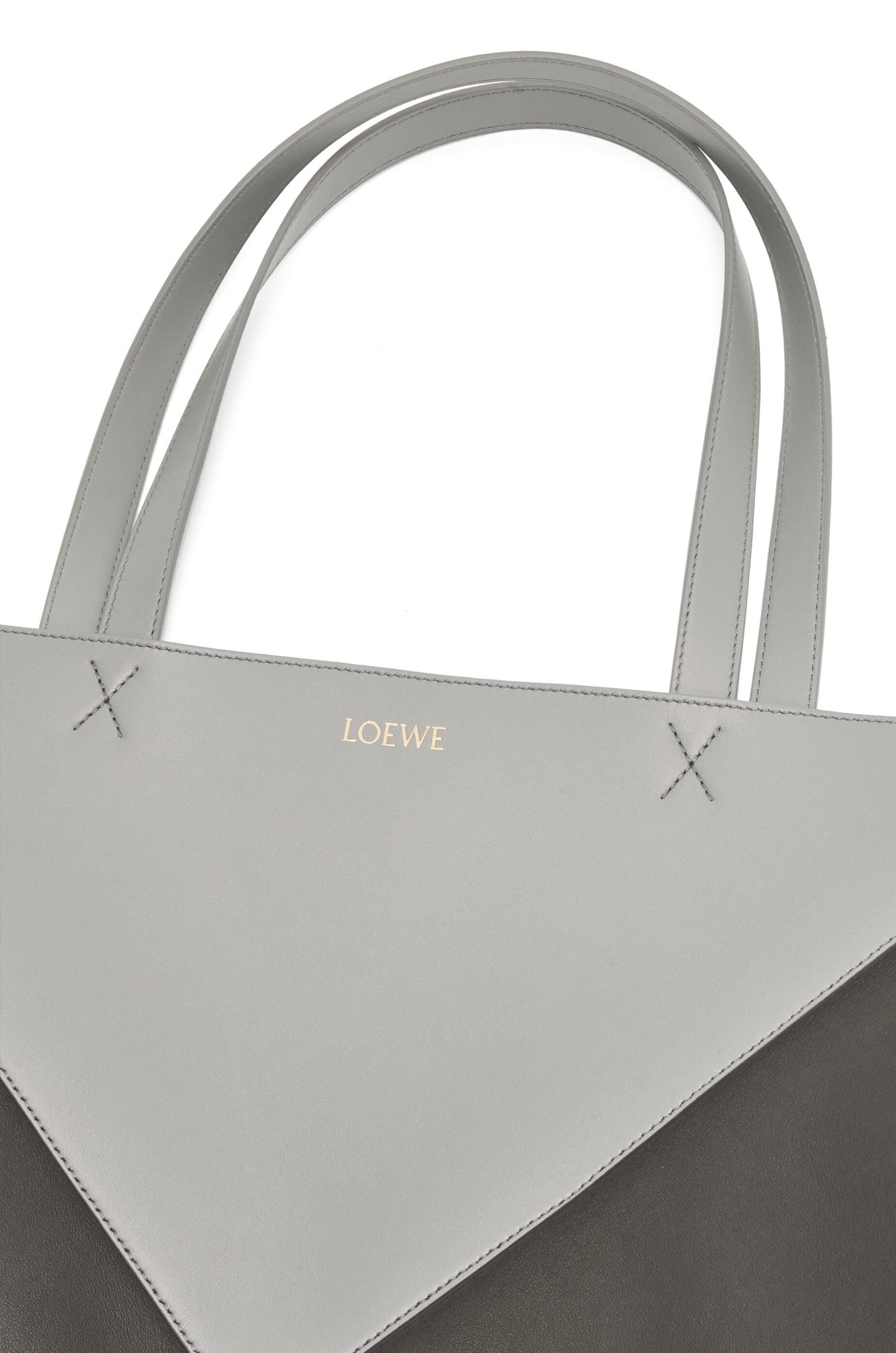 XL Puzzle Fold Tote in shiny calfskin