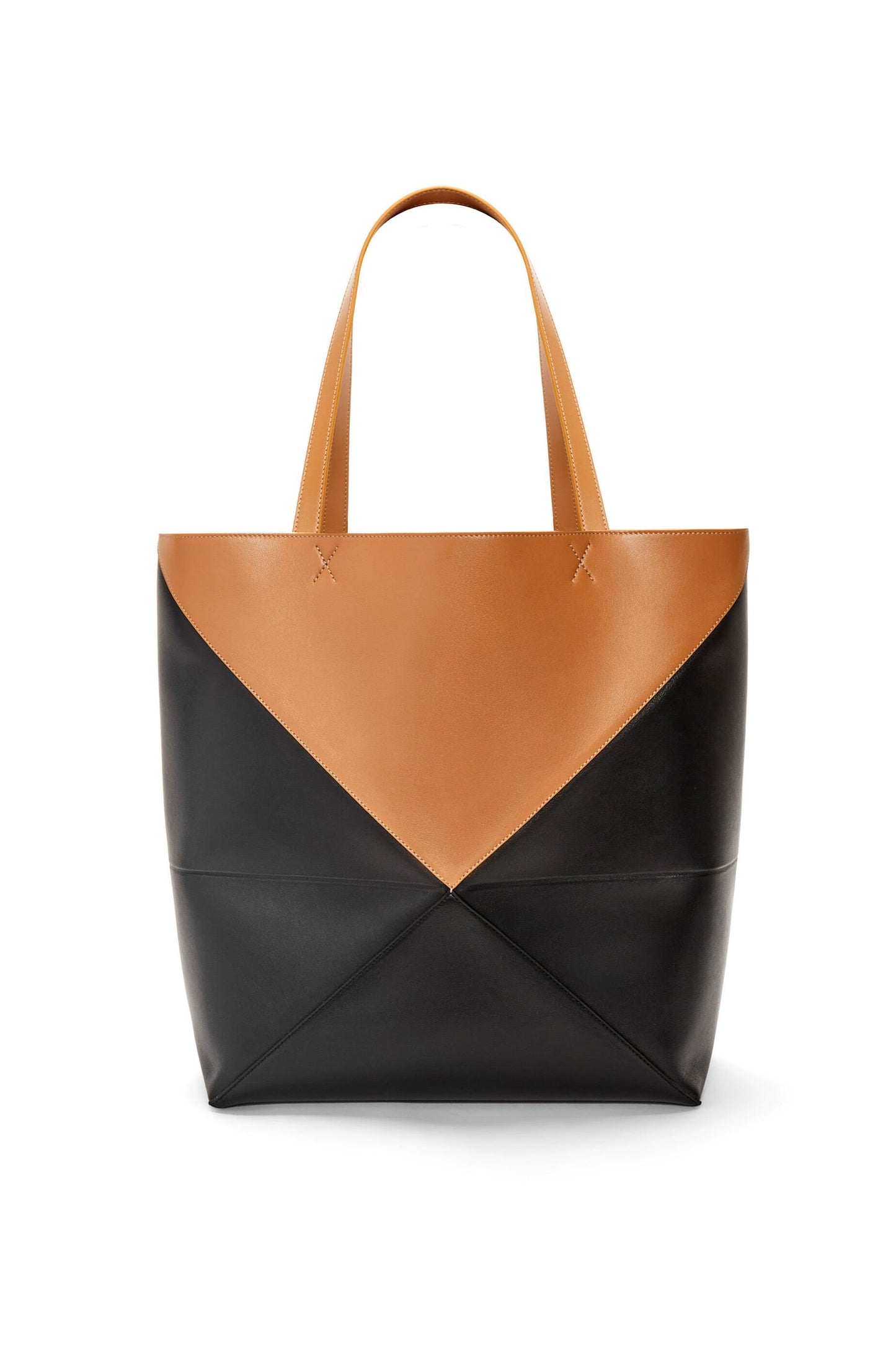 XL Puzzle Fold Tote in shiny calfskin
