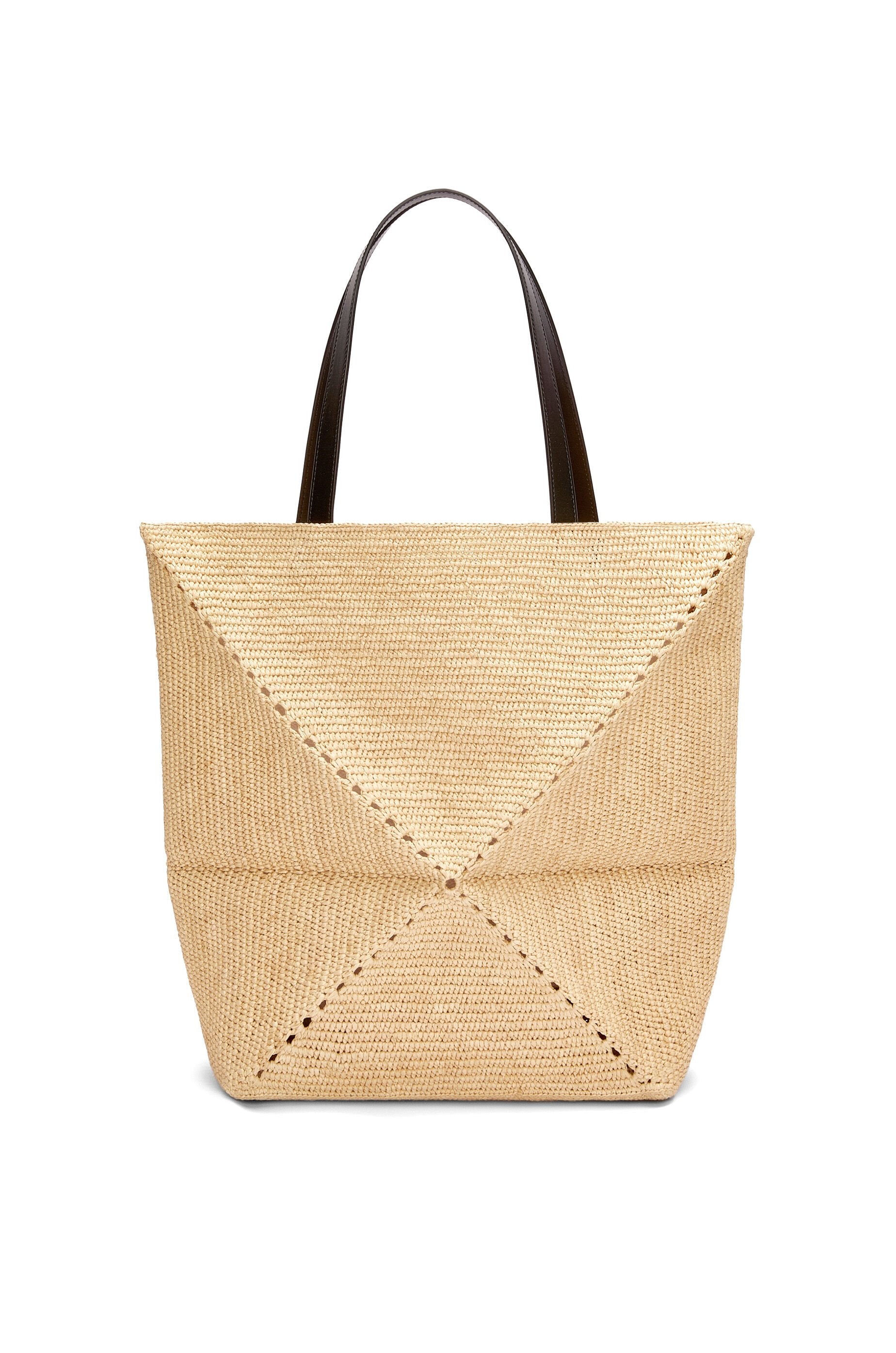 XL Puzzle Fold Tote in raffia - Hall Of Brand
