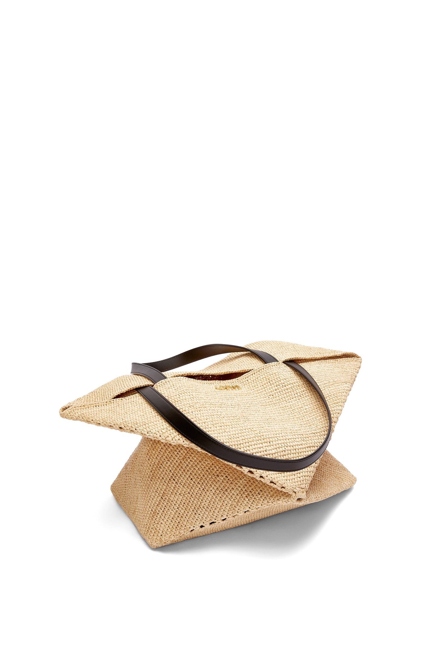 XL Puzzle Fold Tote in raffia - Hall Of Brand