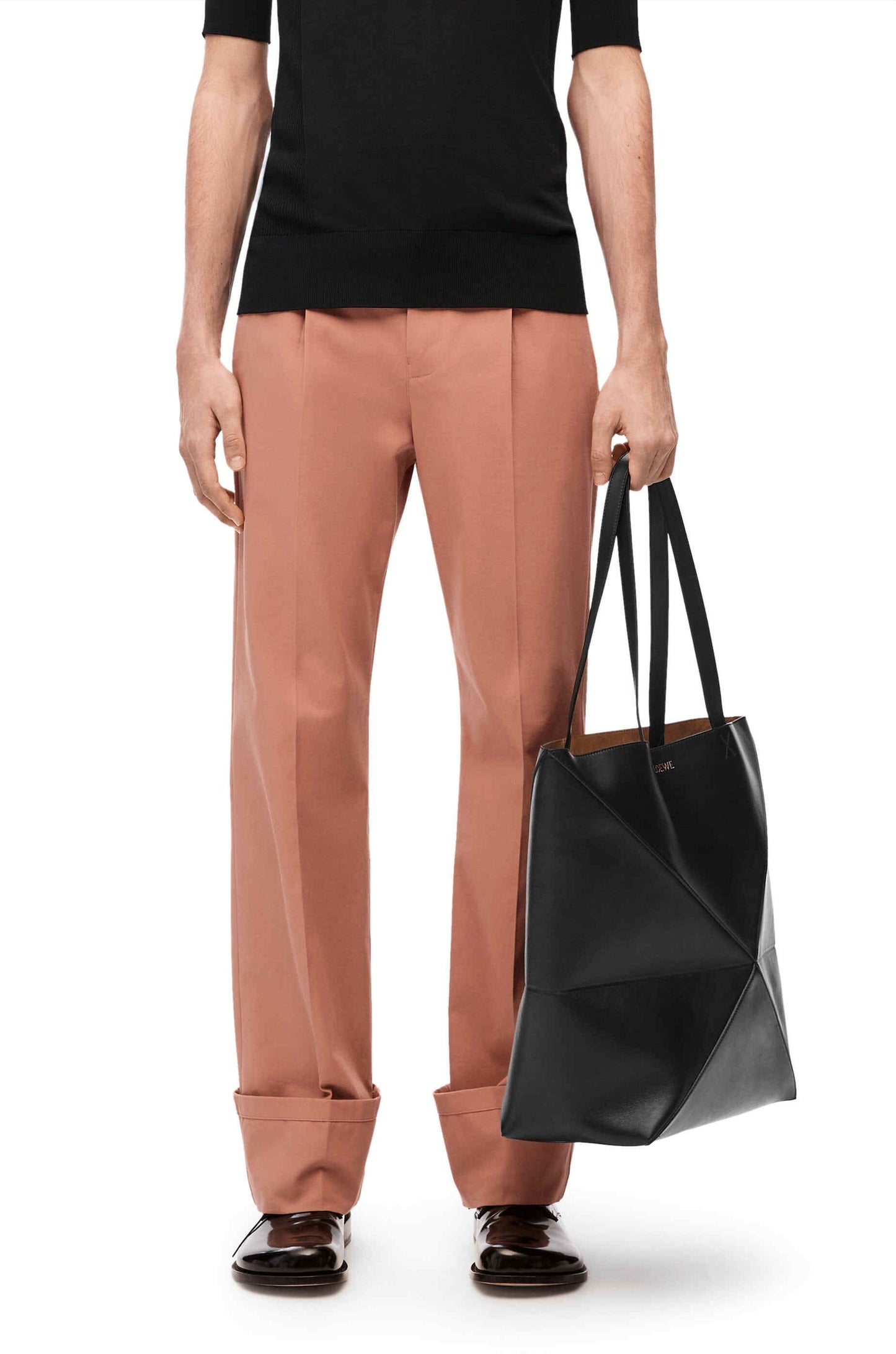 XL Puzzle Fold tote in shiny calfskin - Hall Of Brand