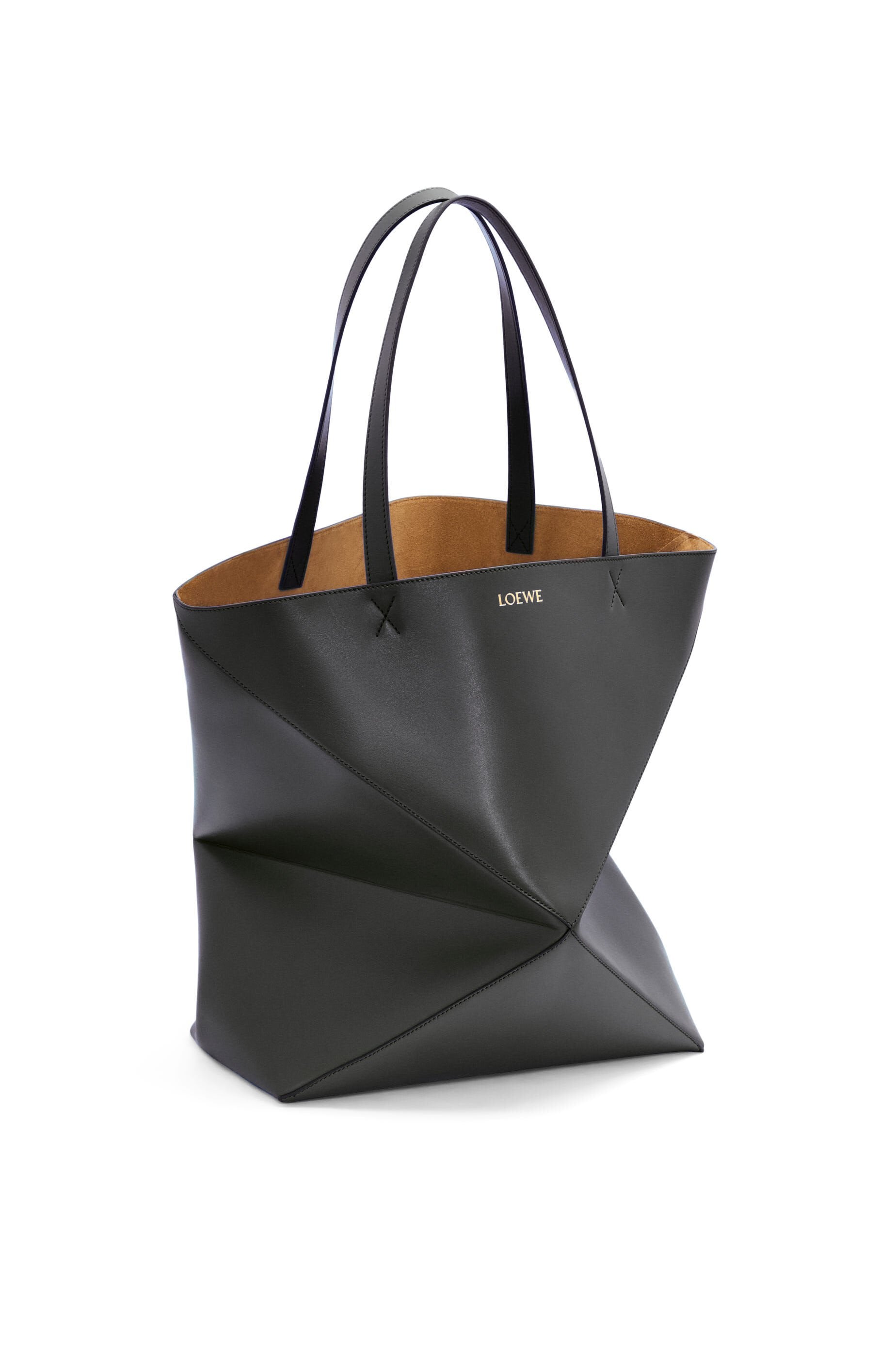 XL Puzzle Fold tote in shiny calfskin - Hall Of Brand