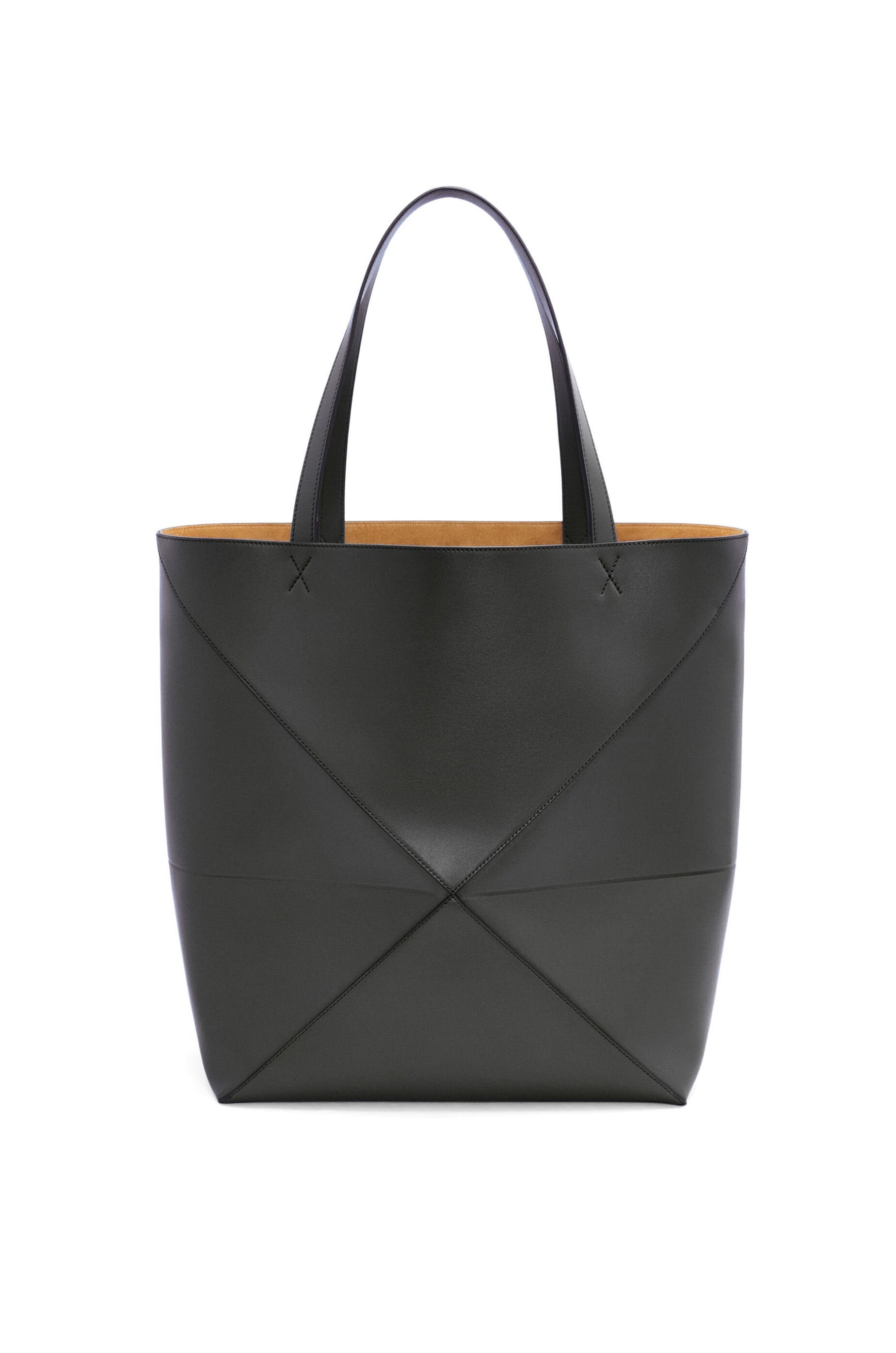 XL Puzzle Fold tote in shiny calfskin - Hall Of Brand