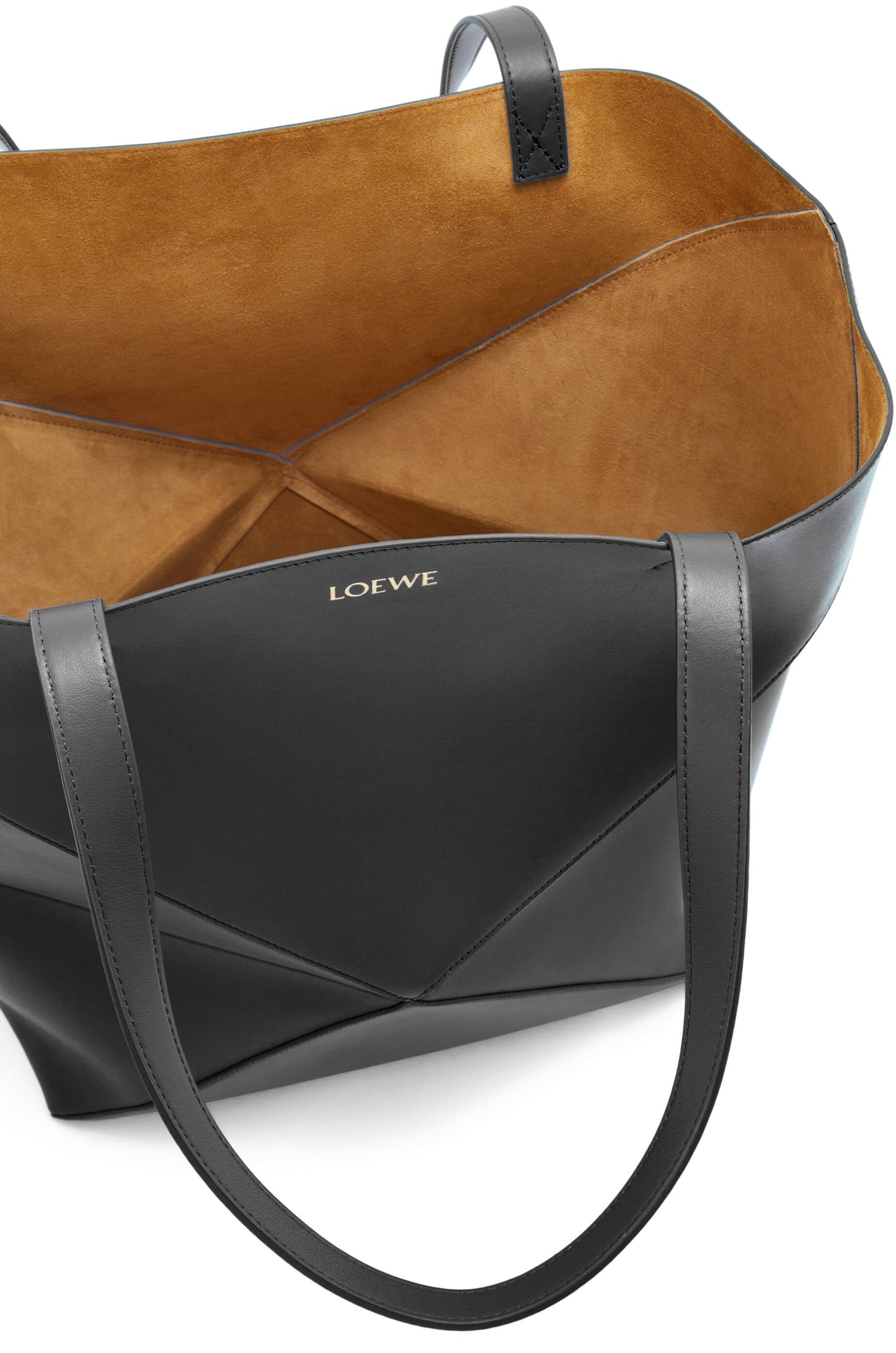 XL Puzzle Fold tote in shiny calfskin - Hall Of Brand