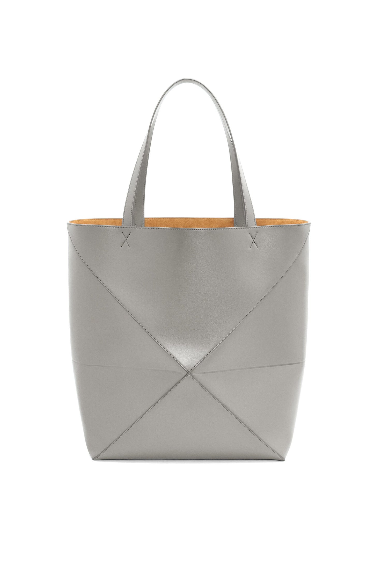 XL Puzzle Fold tote in shiny calfskin