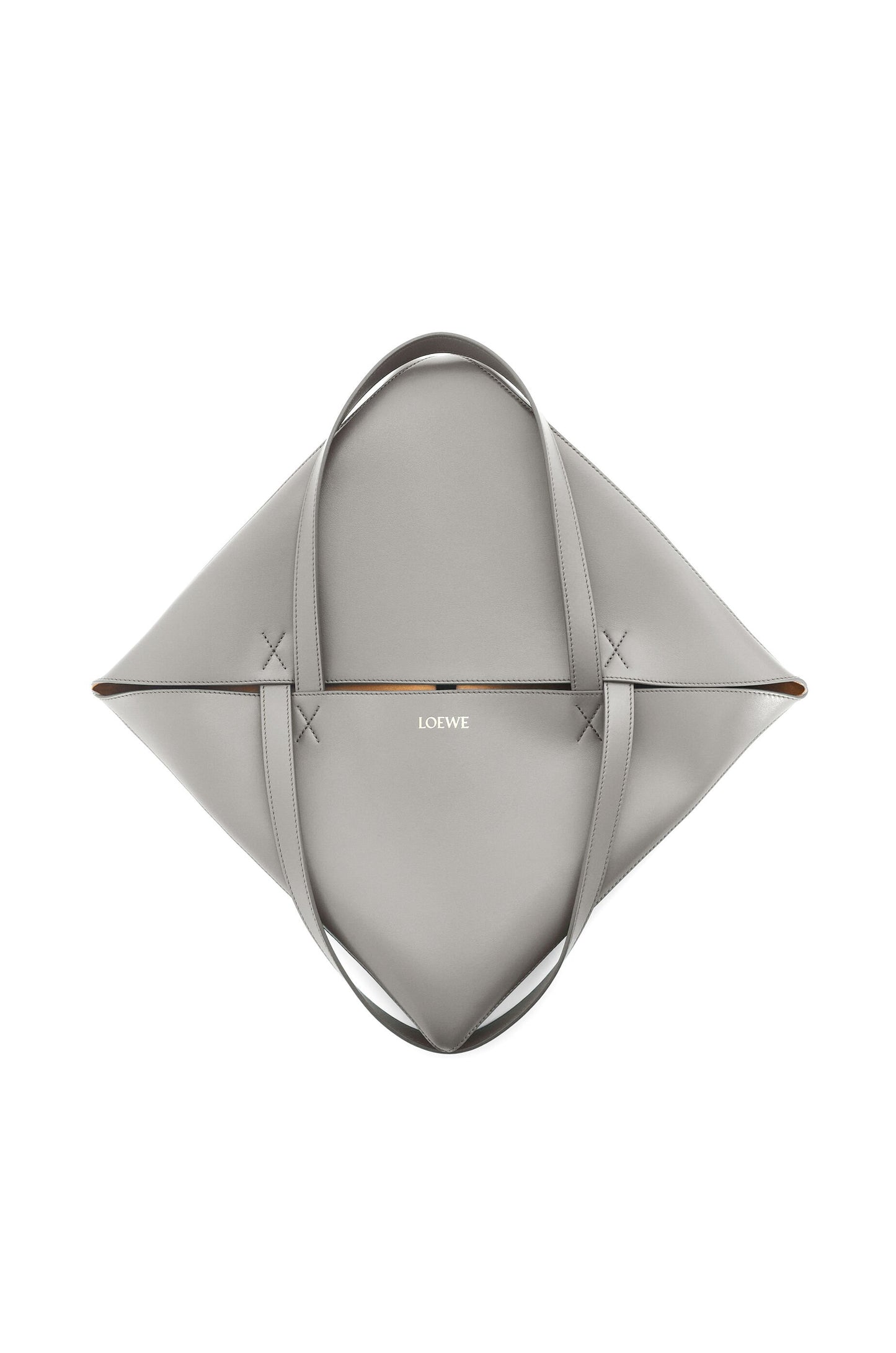 XL Puzzle Fold tote in shiny calfskin