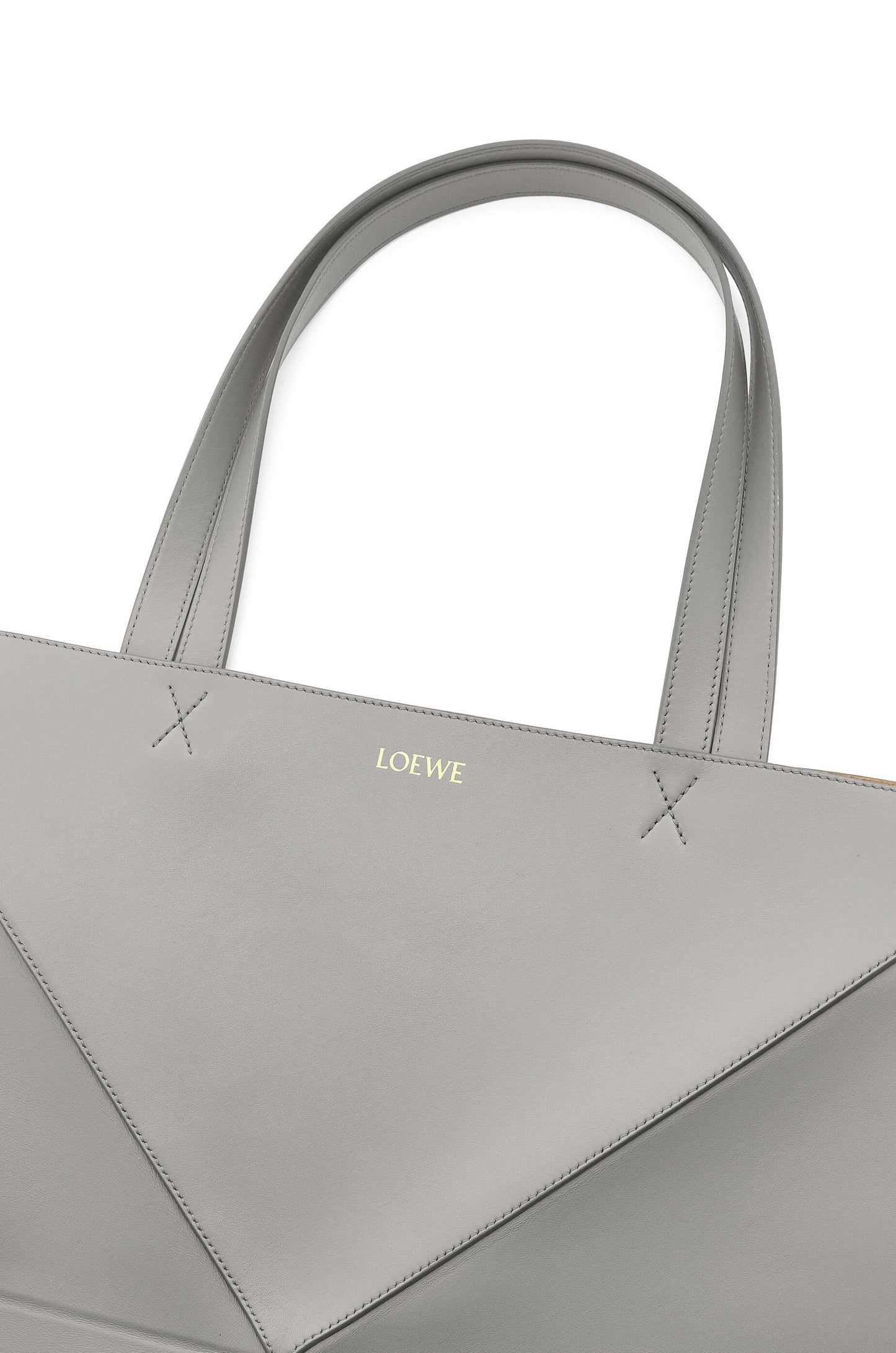 XL Puzzle Fold tote in shiny calfskin