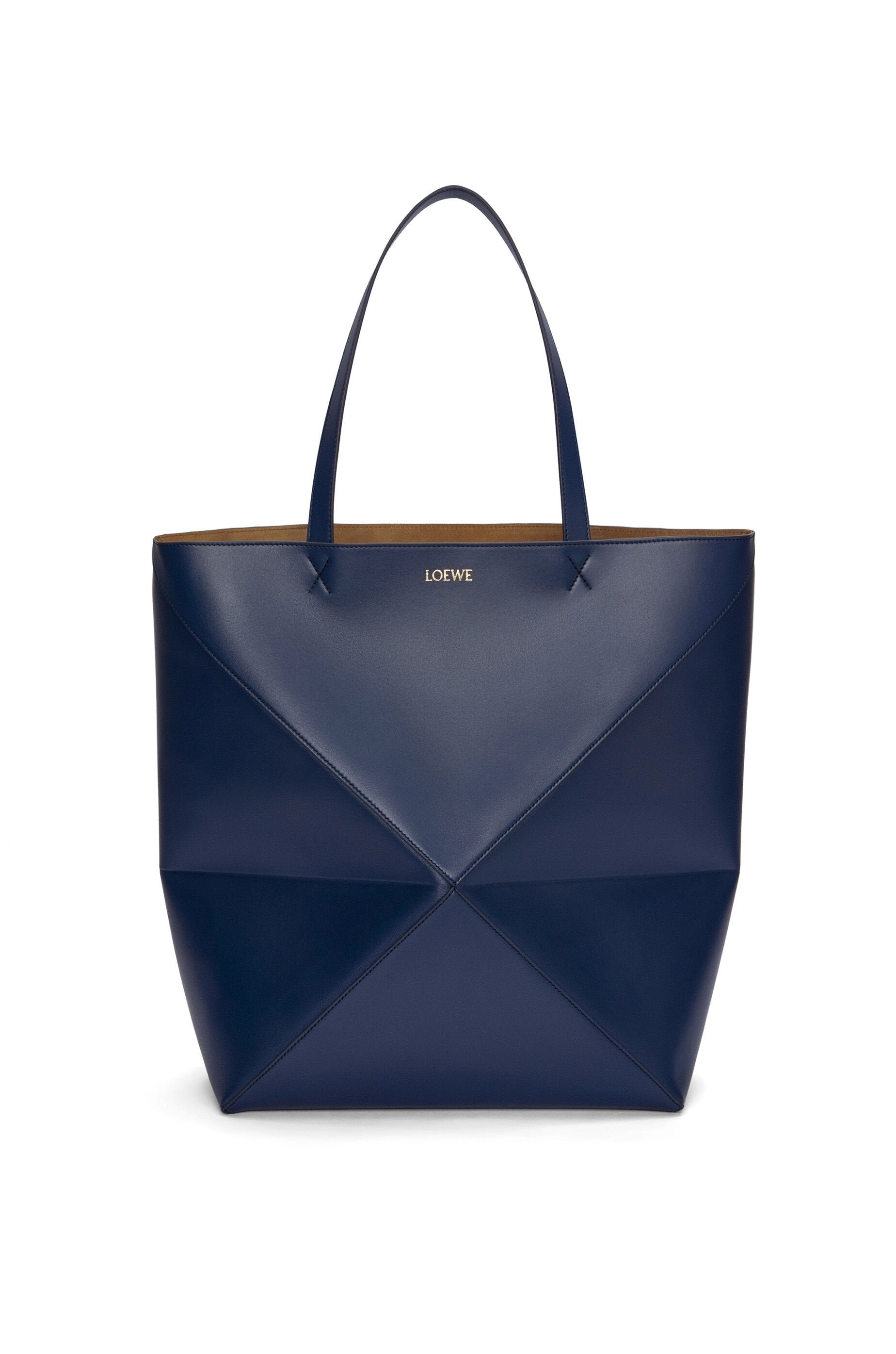 XL Puzzle Fold tote in shiny calfskin - Hall Of Brand