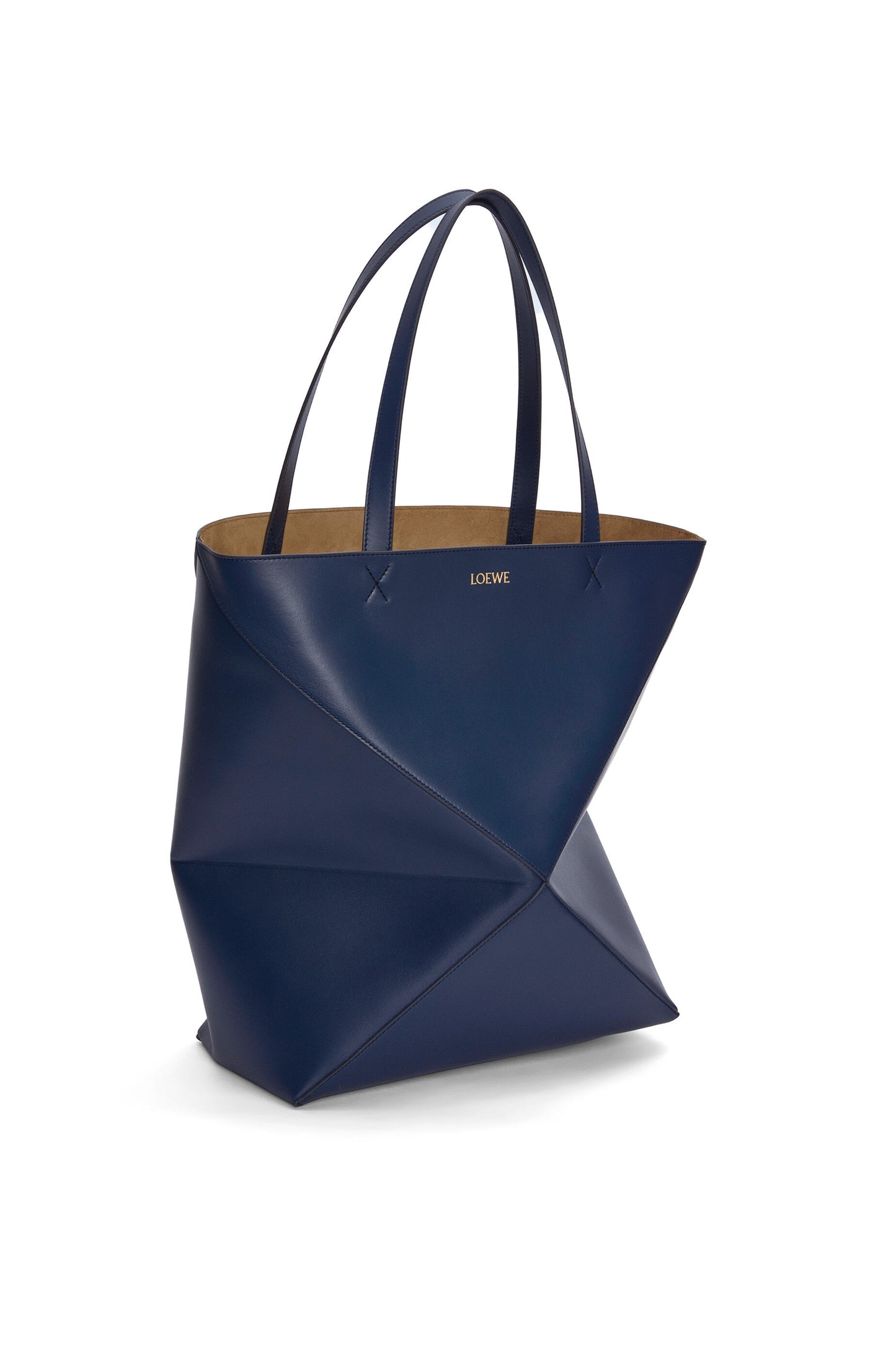 XL Puzzle Fold tote in shiny calfskin - Hall Of Brand