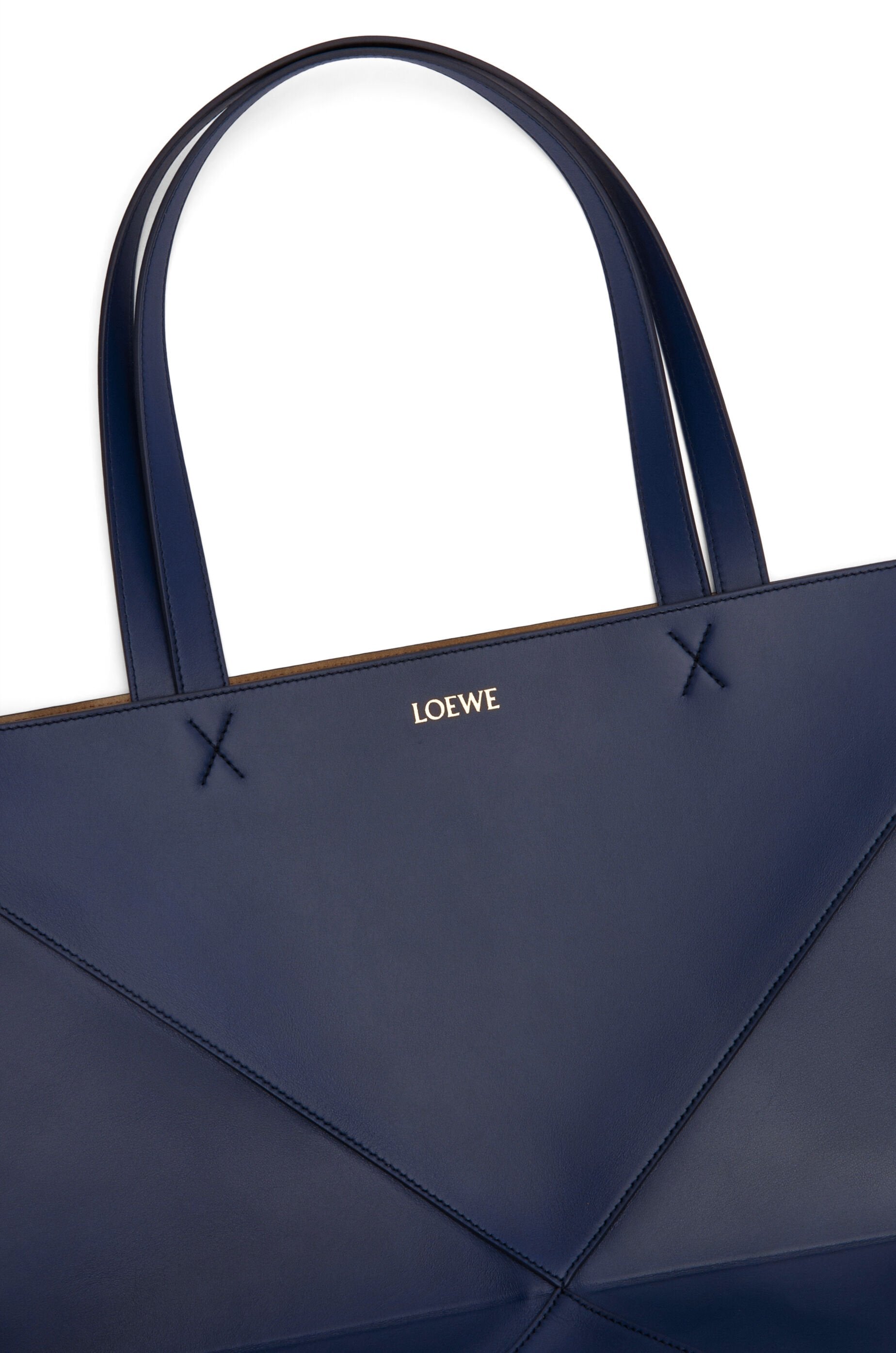 XL Puzzle Fold tote in shiny calfskin - Hall Of Brand