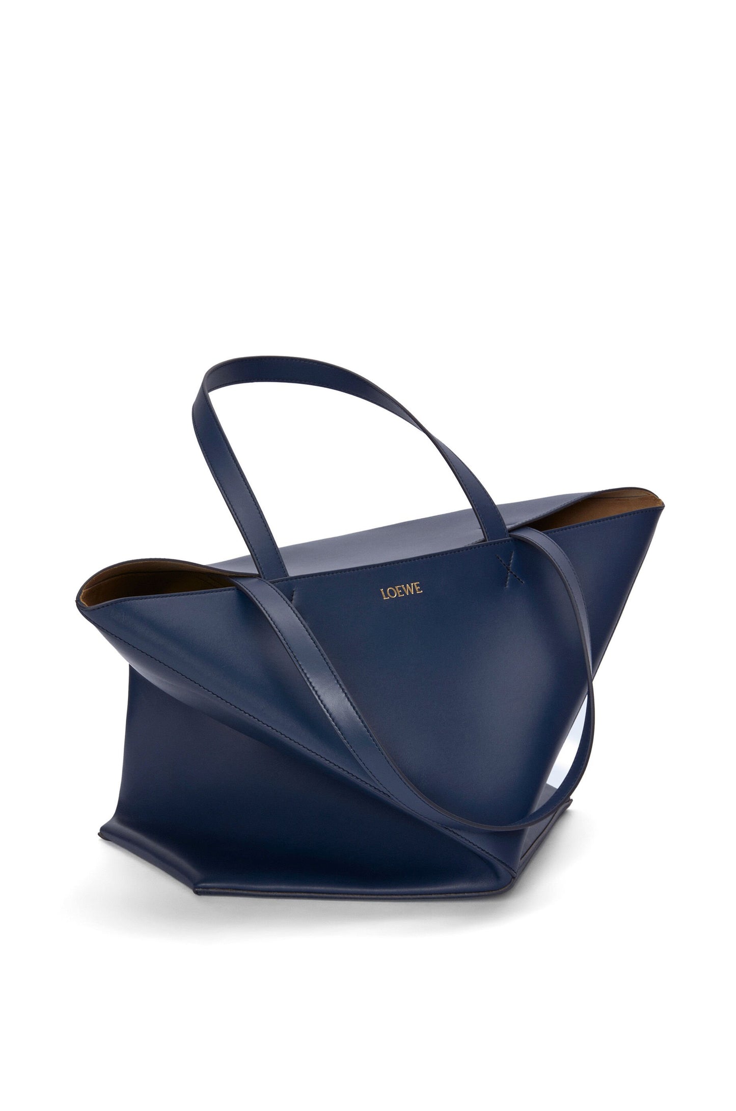 XL Puzzle Fold tote in shiny calfskin - Hall Of Brand