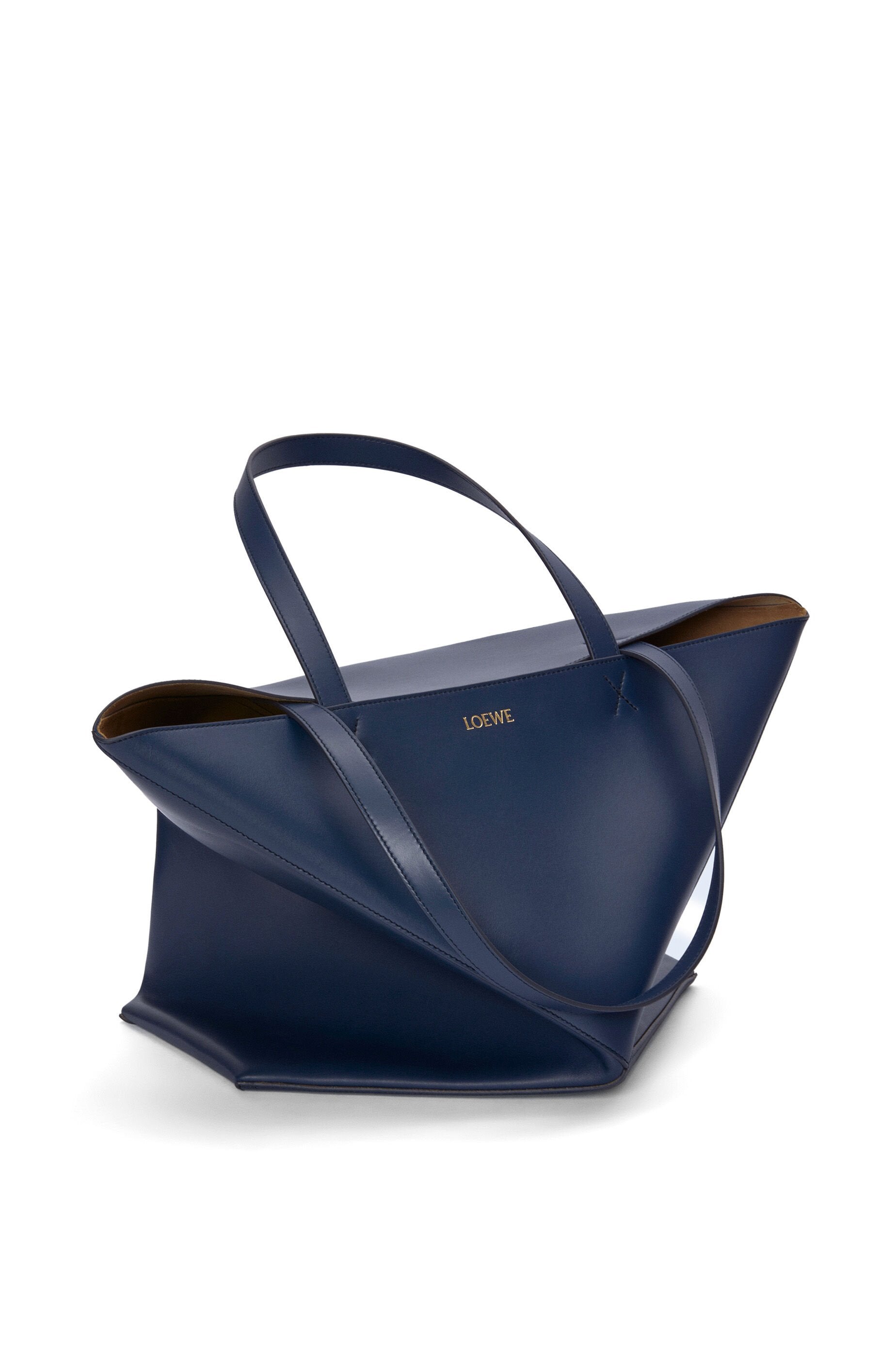 XL Puzzle Fold tote in shiny calfskin - Hall Of Brand