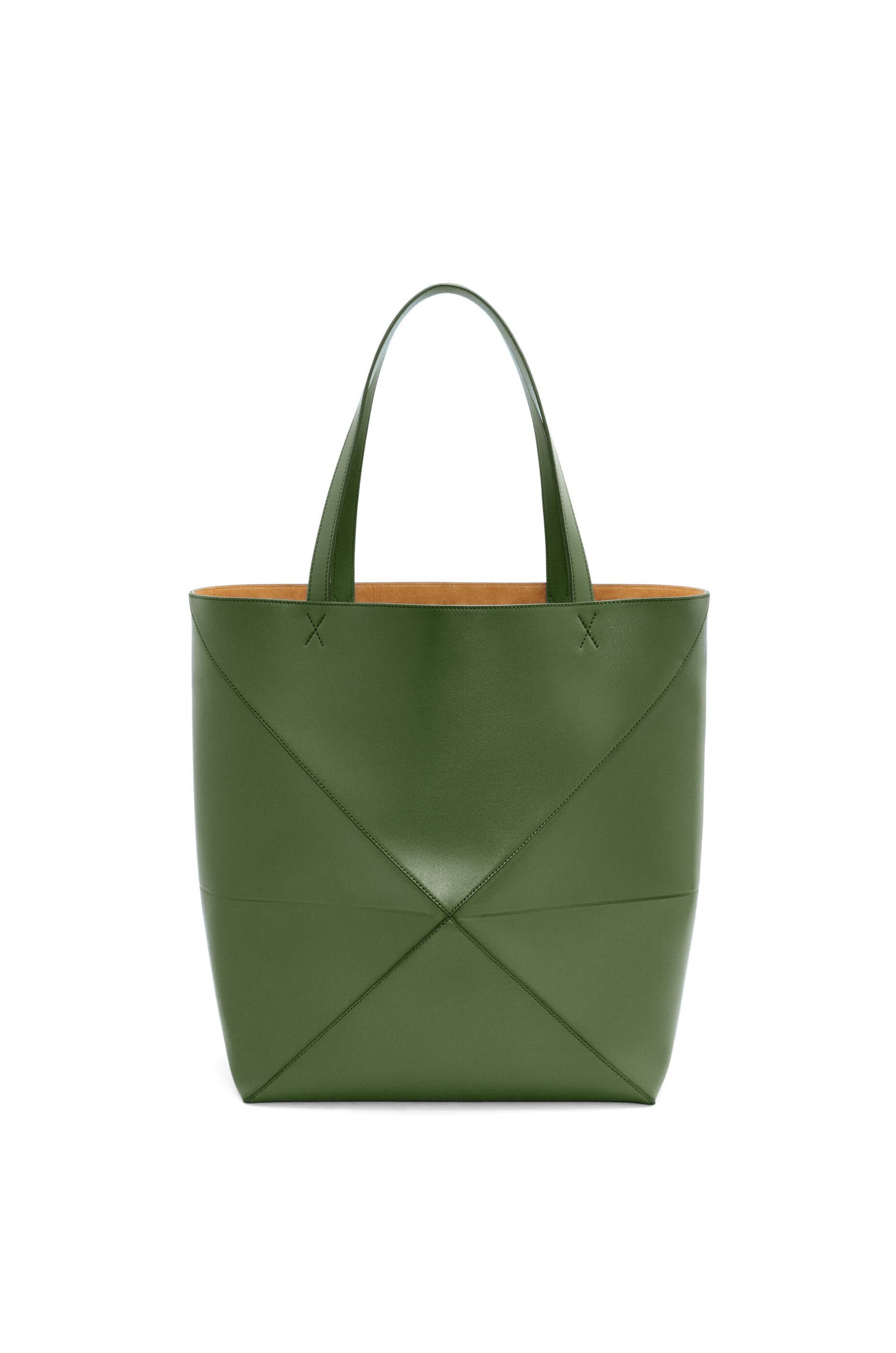 XL Puzzle Fold tote in shiny calfskin