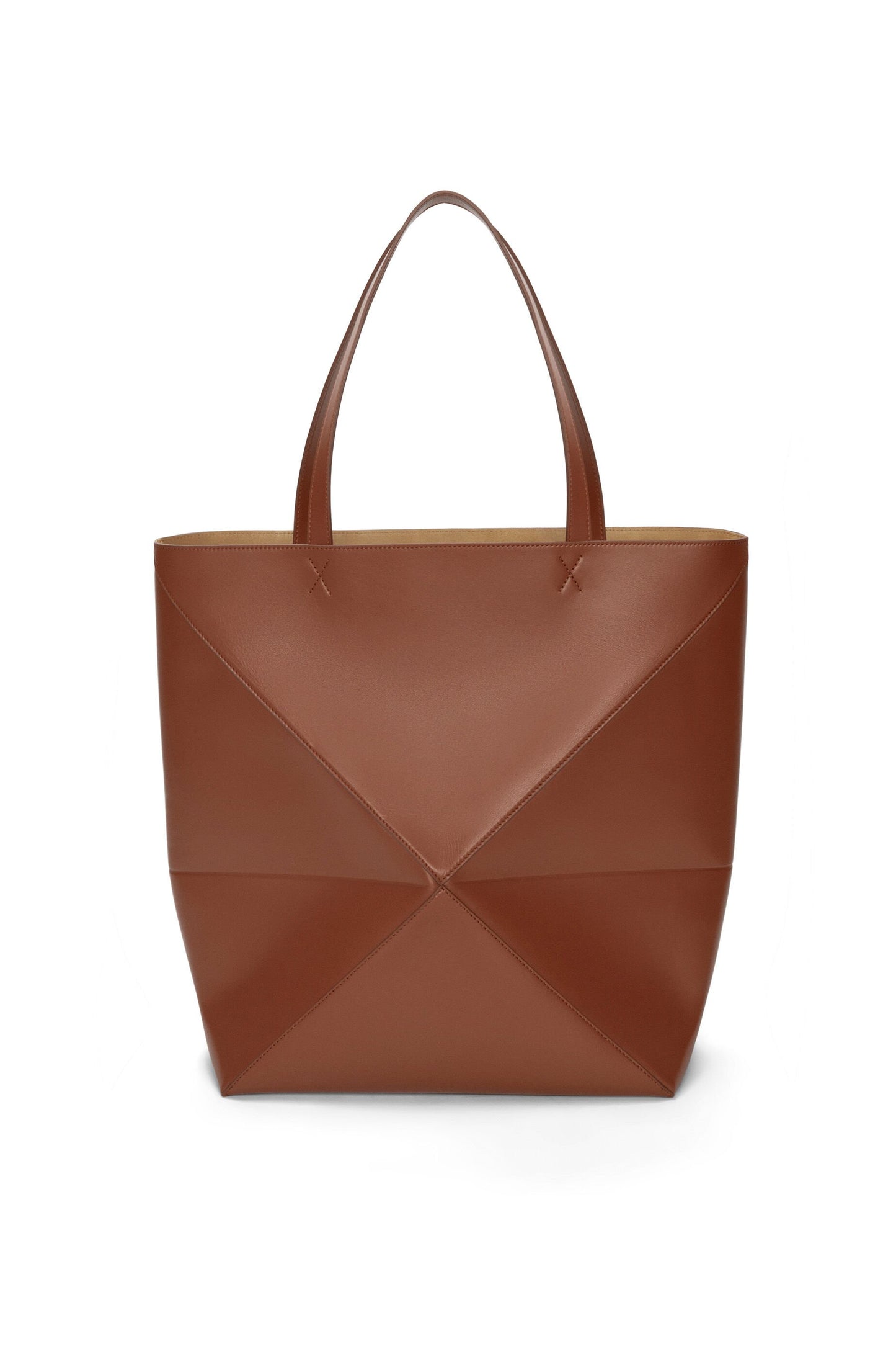 XL Puzzle Fold tote in shiny calfskin - Hall Of Brand