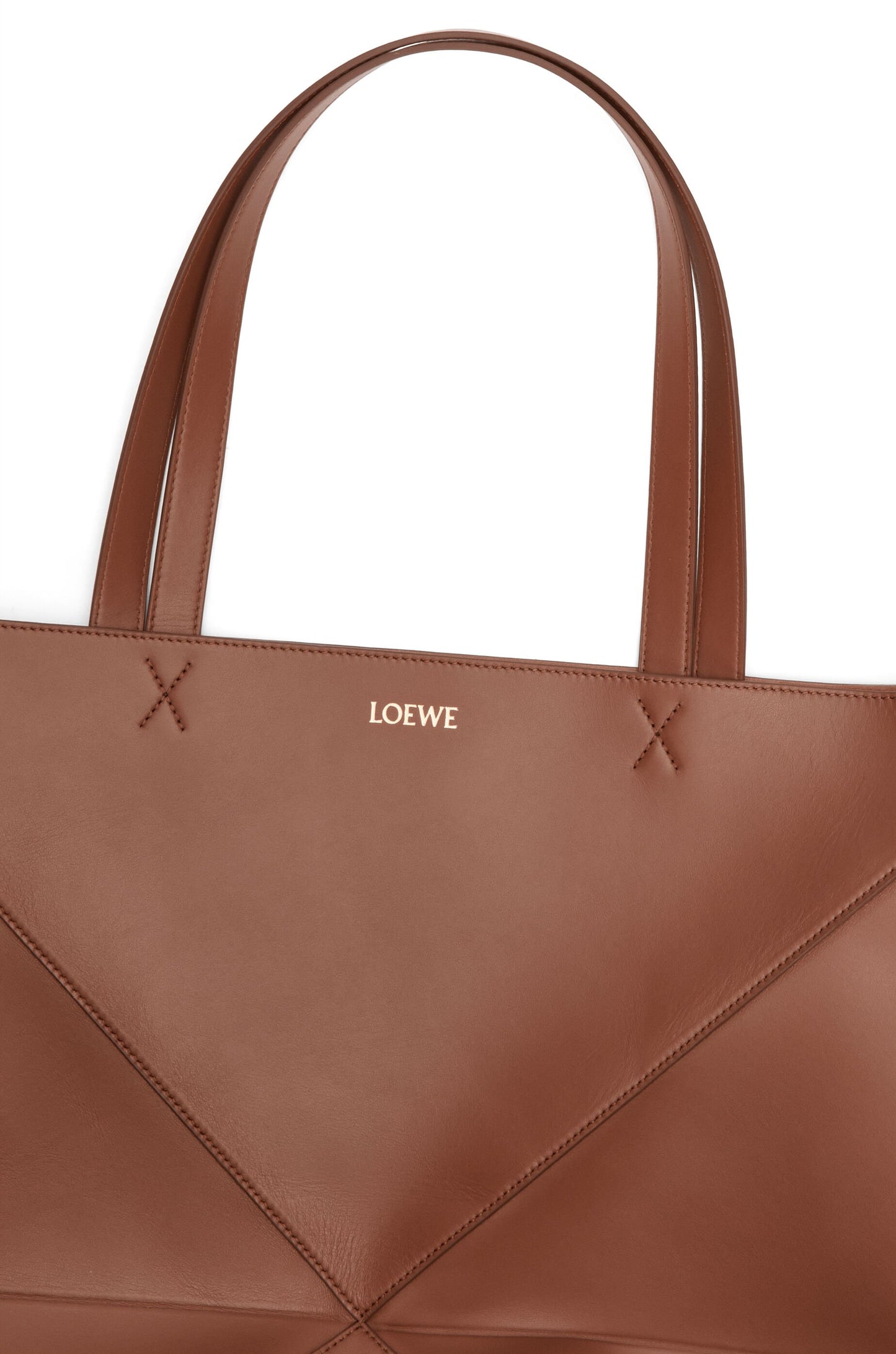 XL Puzzle Fold tote in shiny calfskin - Hall Of Brand