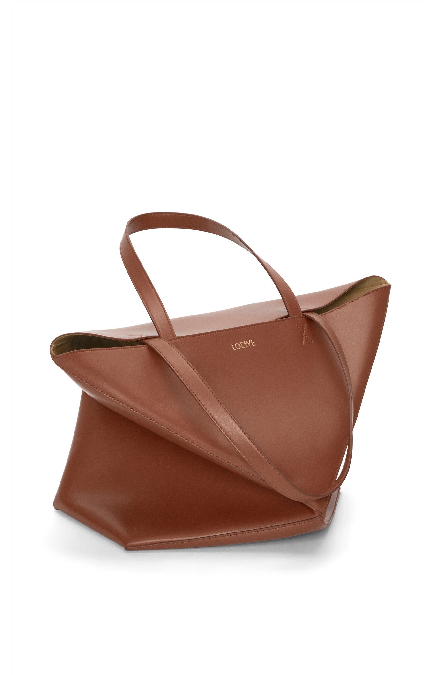 XL Puzzle Fold tote in shiny calfskin - Hall Of Brand