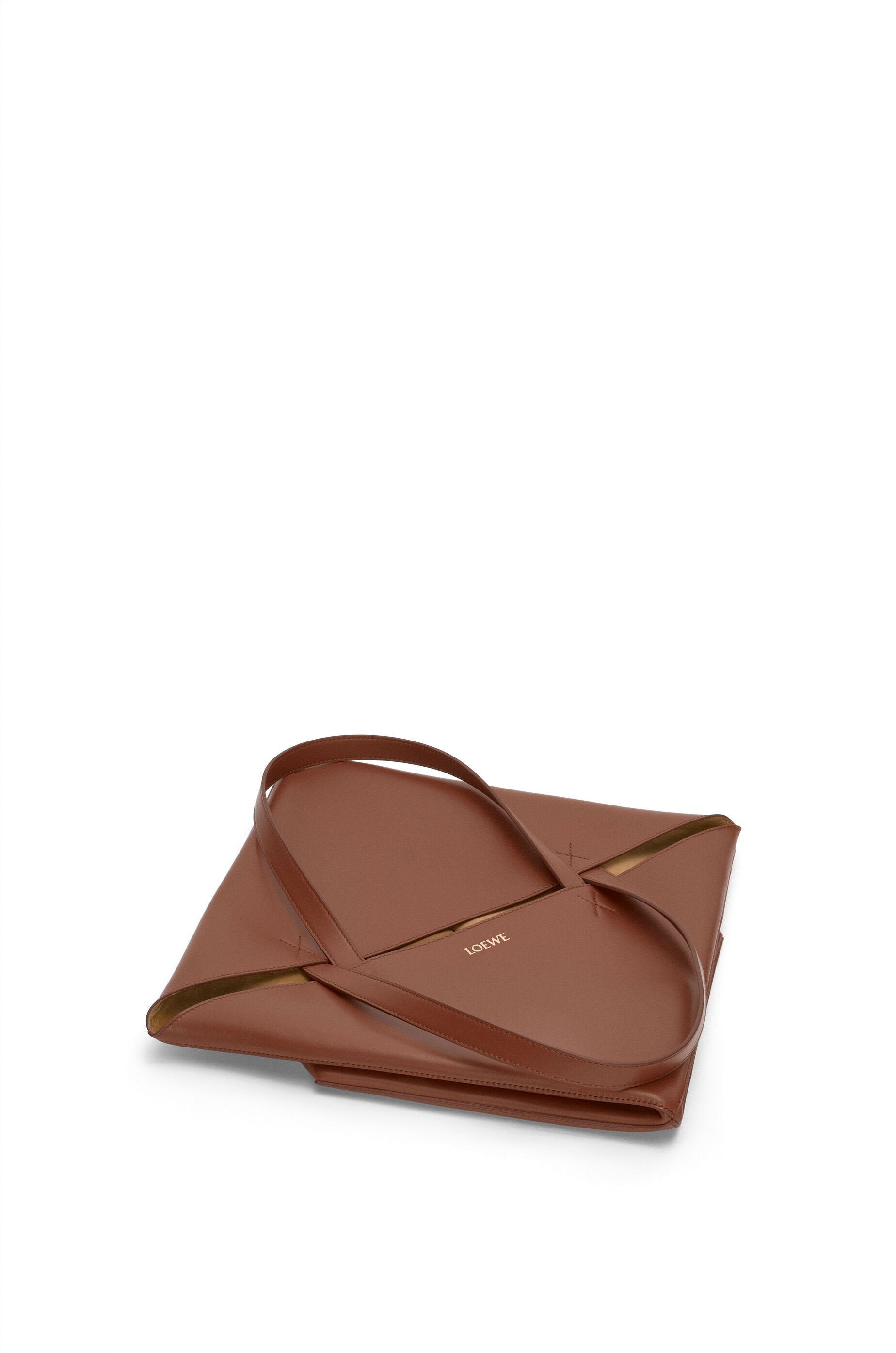 XL Puzzle Fold tote in shiny calfskin - Hall Of Brand