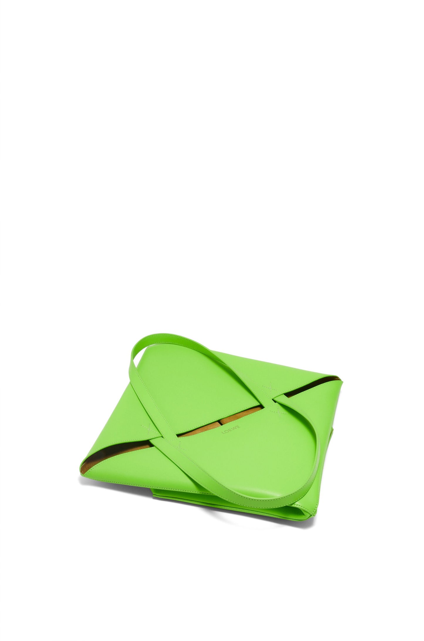 XL Puzzle Fold tote in shiny calfskin