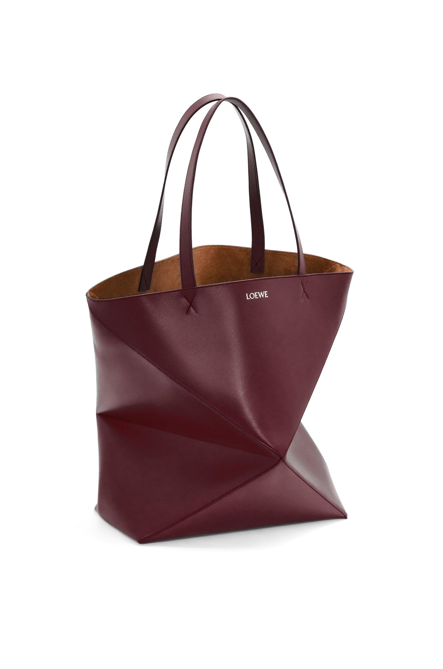 XL Puzzle Fold tote in shiny calfskin - Hall Of Brand