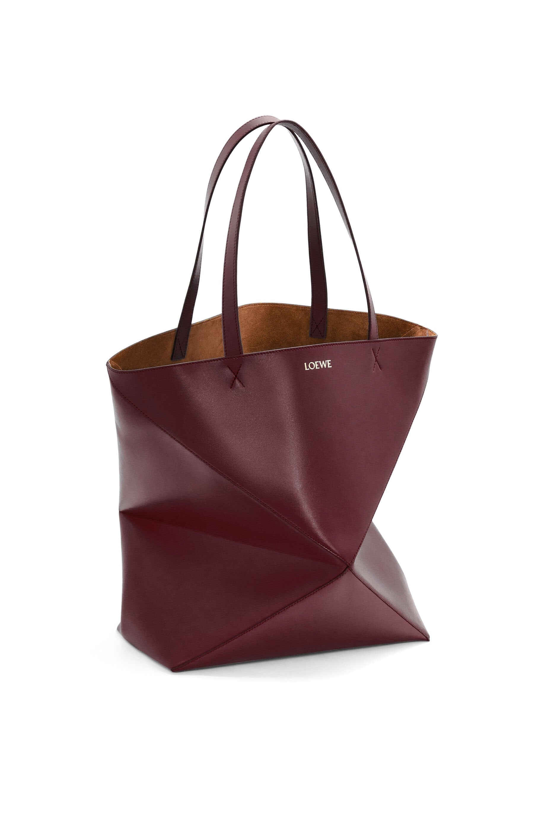 XL Puzzle Fold tote in shiny calfskin - Hall Of Brand