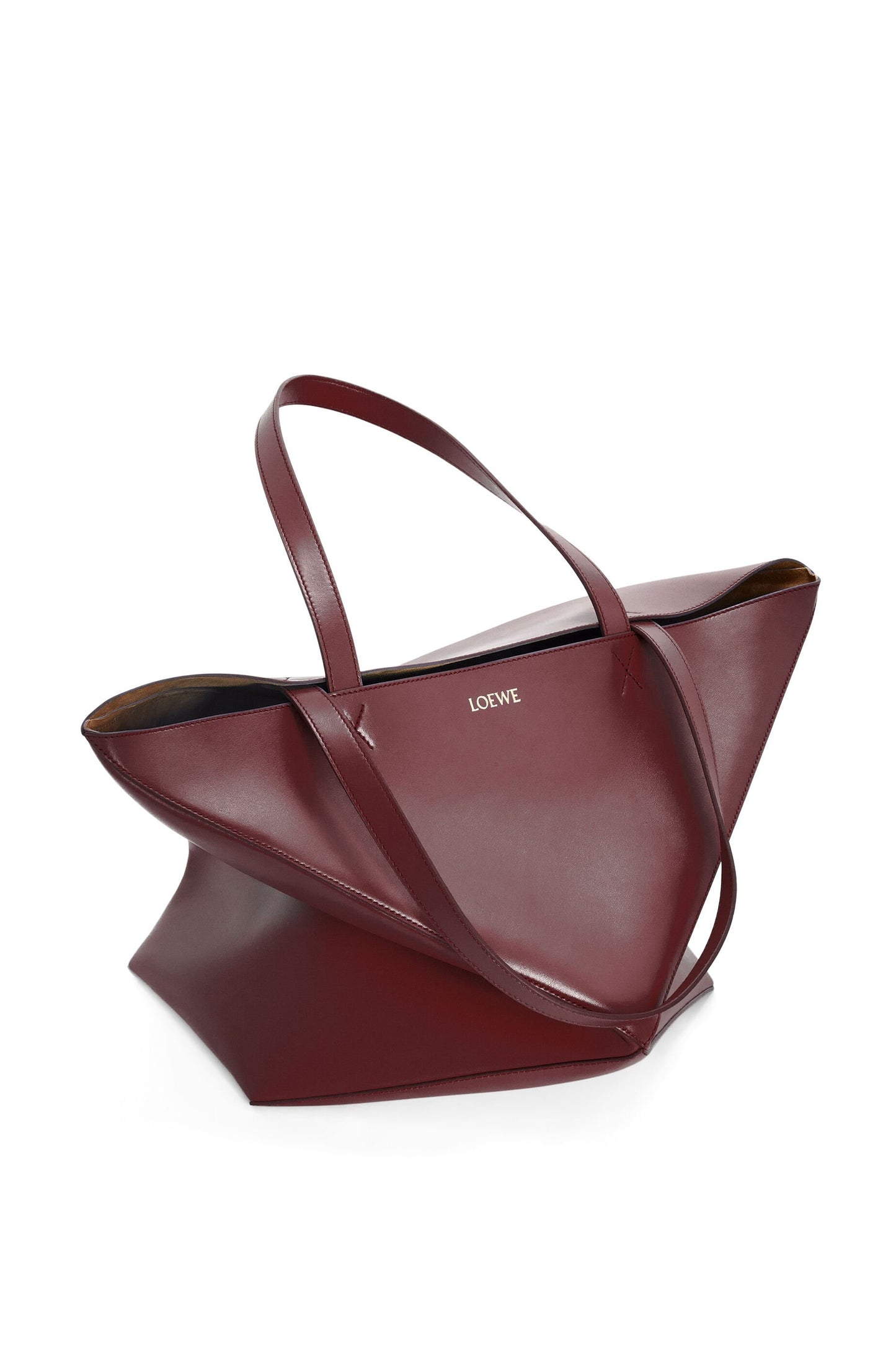 XL Puzzle Fold tote in shiny calfskin - Hall Of Brand